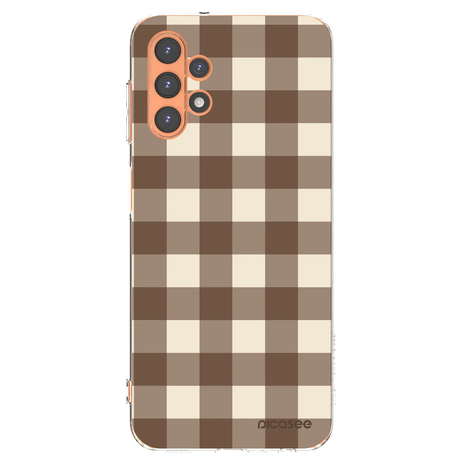 Picasee silikónový prehľadný obal pre Samsung Galaxy A13 4G A135 - Brown grid