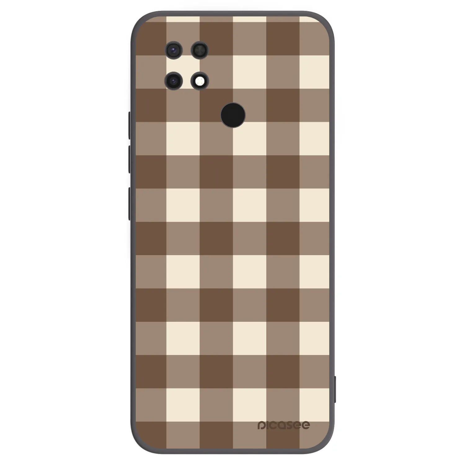 Picasee silikónový čierny obal pre Xiaomi Redmi 10C - Brown grid
