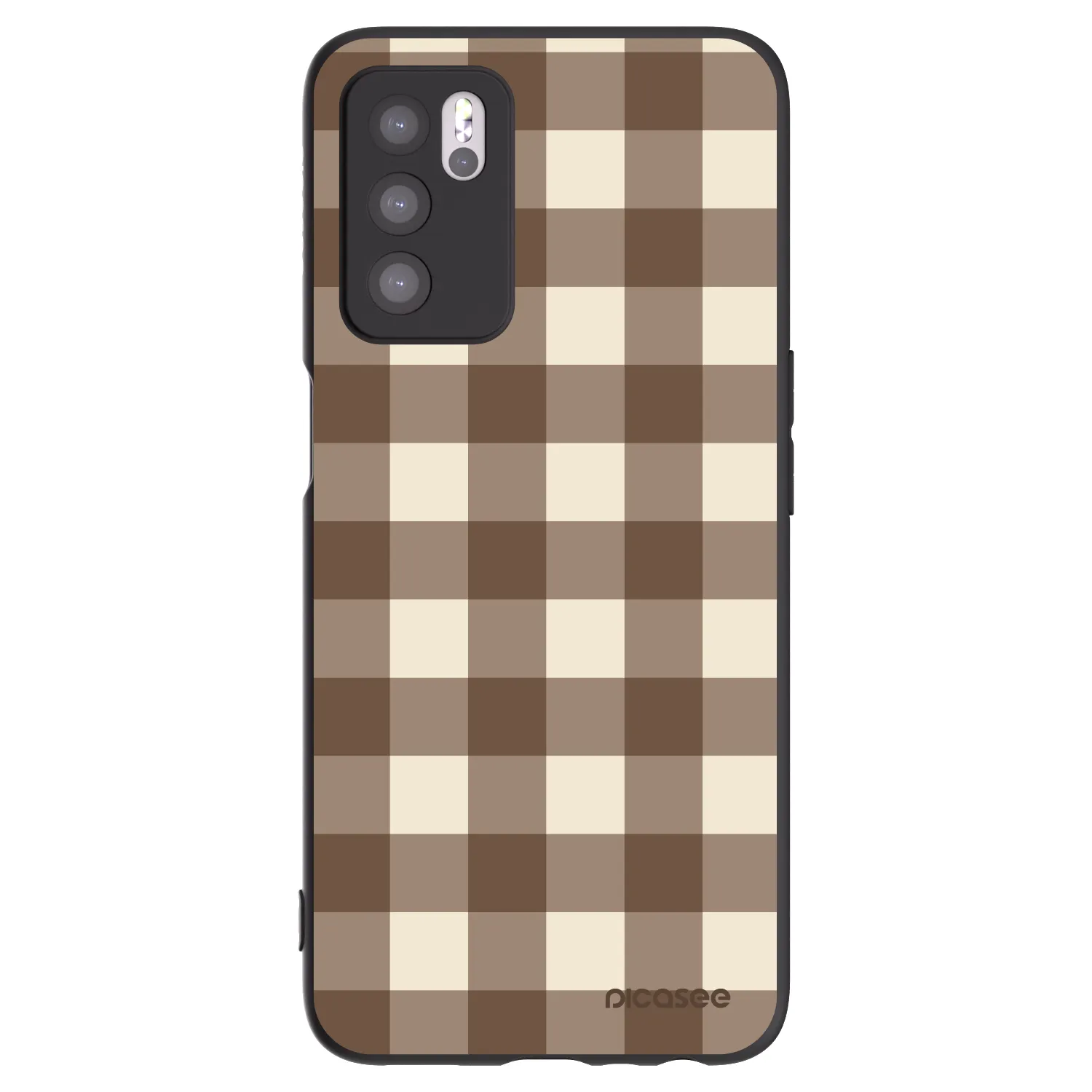 Picasee silikónový čierny obal pre OPPO A16 - Brown grid