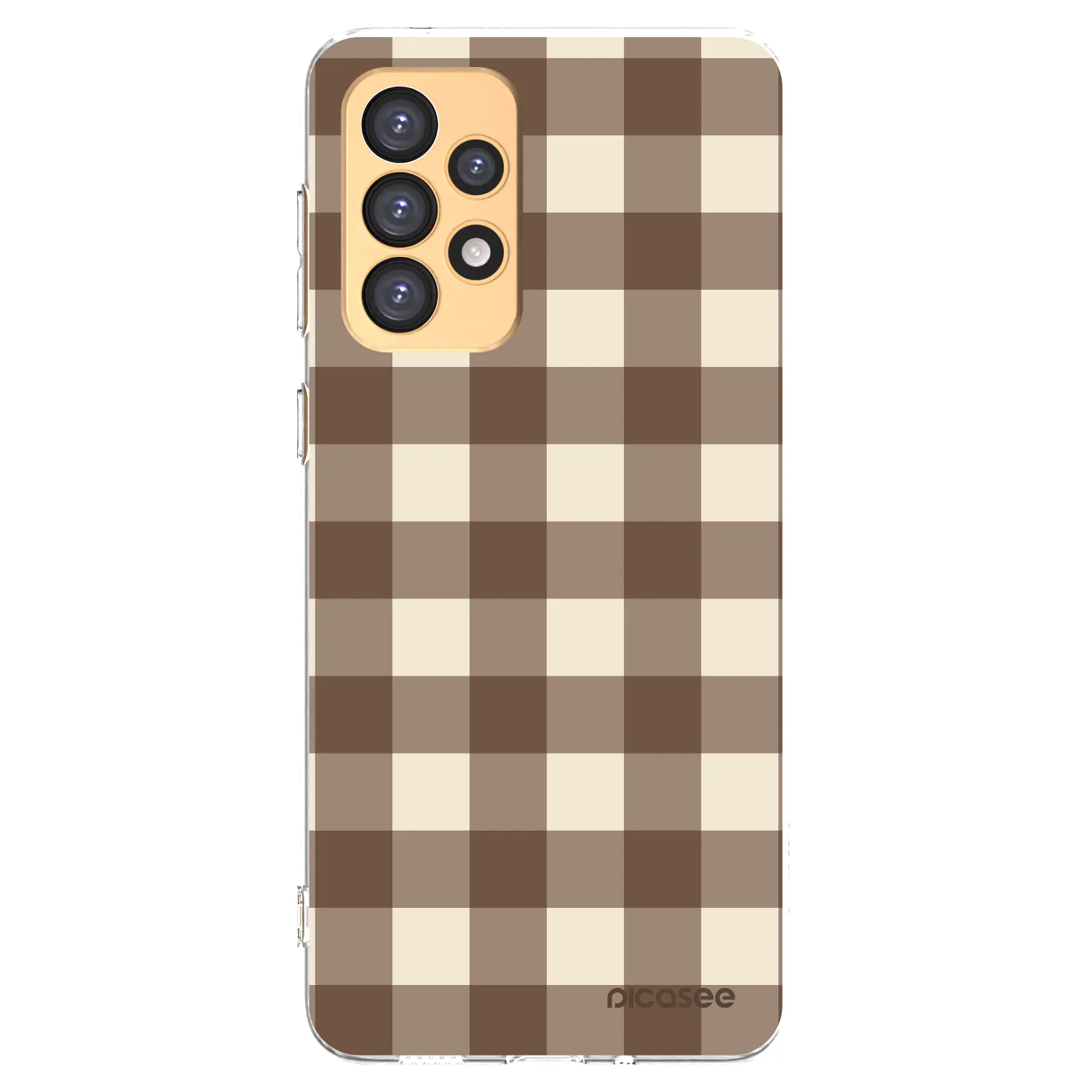 Picasee silikónový prehľadný obal pre Samsung Galaxy A33 5G A336 - Brown grid