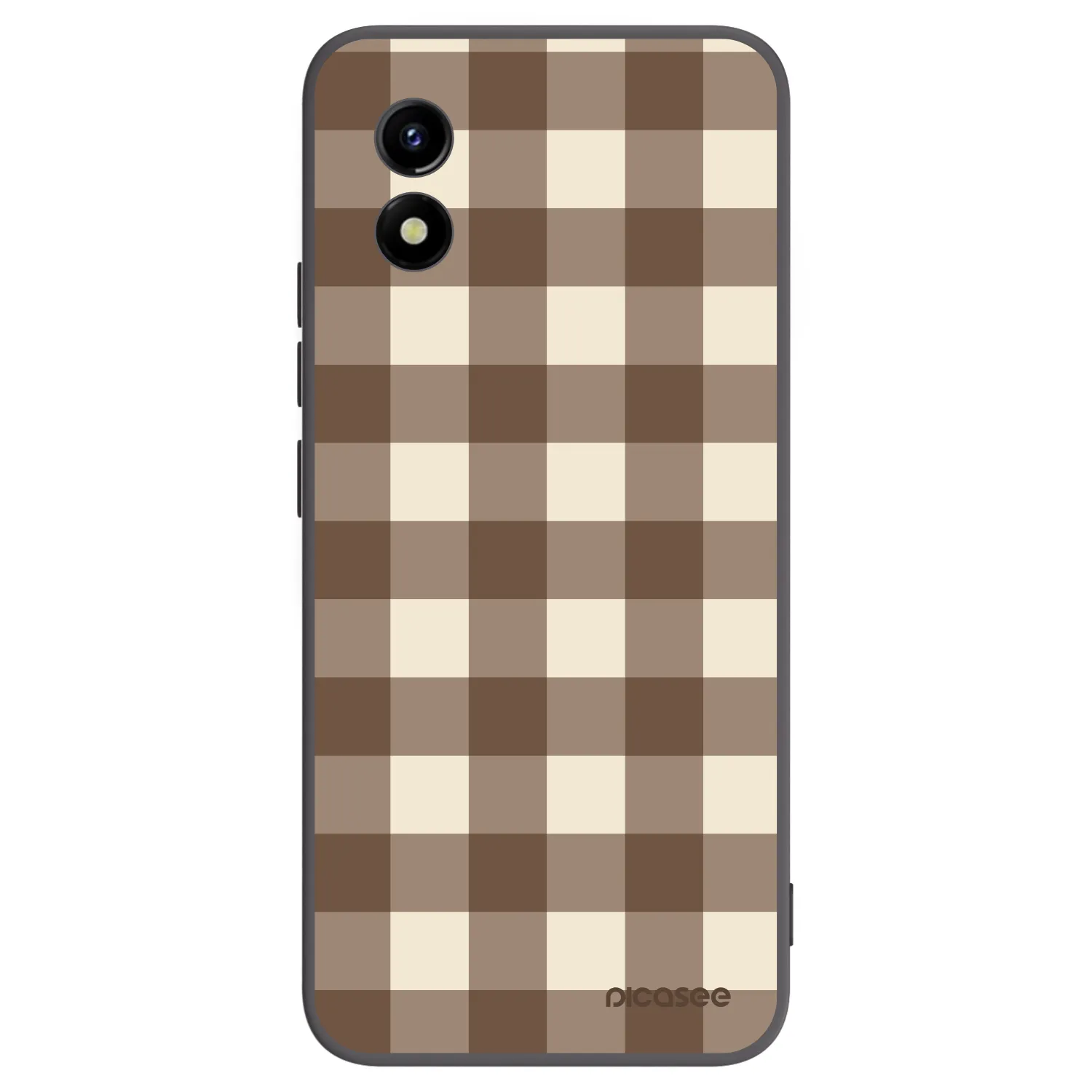 Picasee silikónový čierny obal pre Vivo Y01 - Brown grid