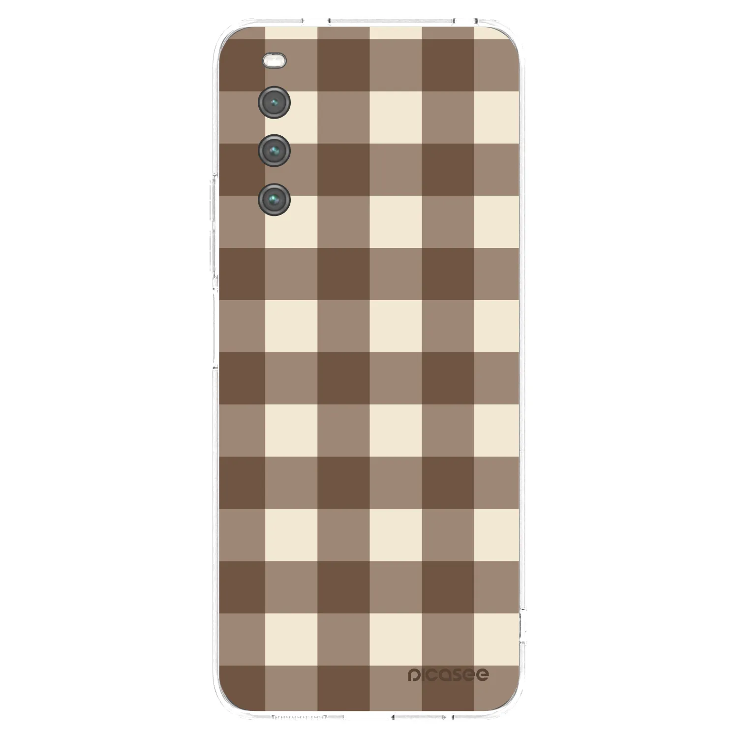 Picasee silikónový prehľadný obal pre Sony Xperia 10 IV 5G - Brown grid