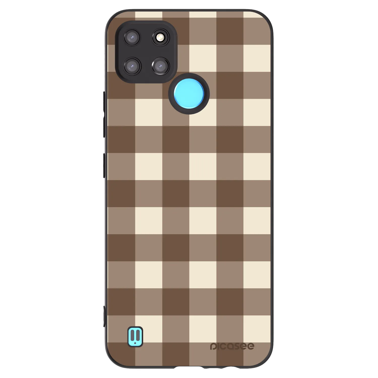 Picasee silikónový čierny obal pre Realme C21Y - Brown grid