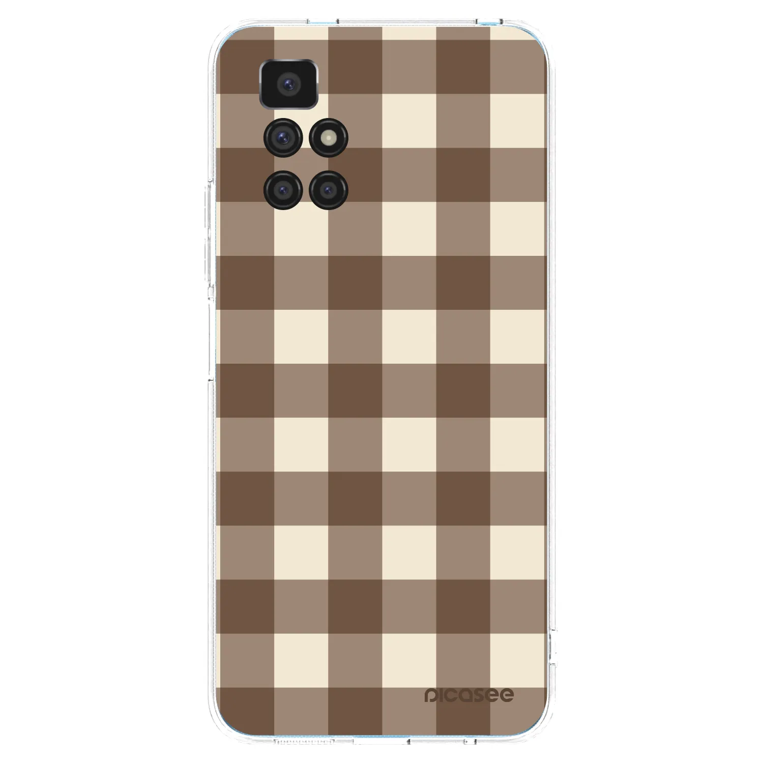 Picasee silikónový prehľadný obal pre Xiaomi Redmi 10 (2022) - Brown grid