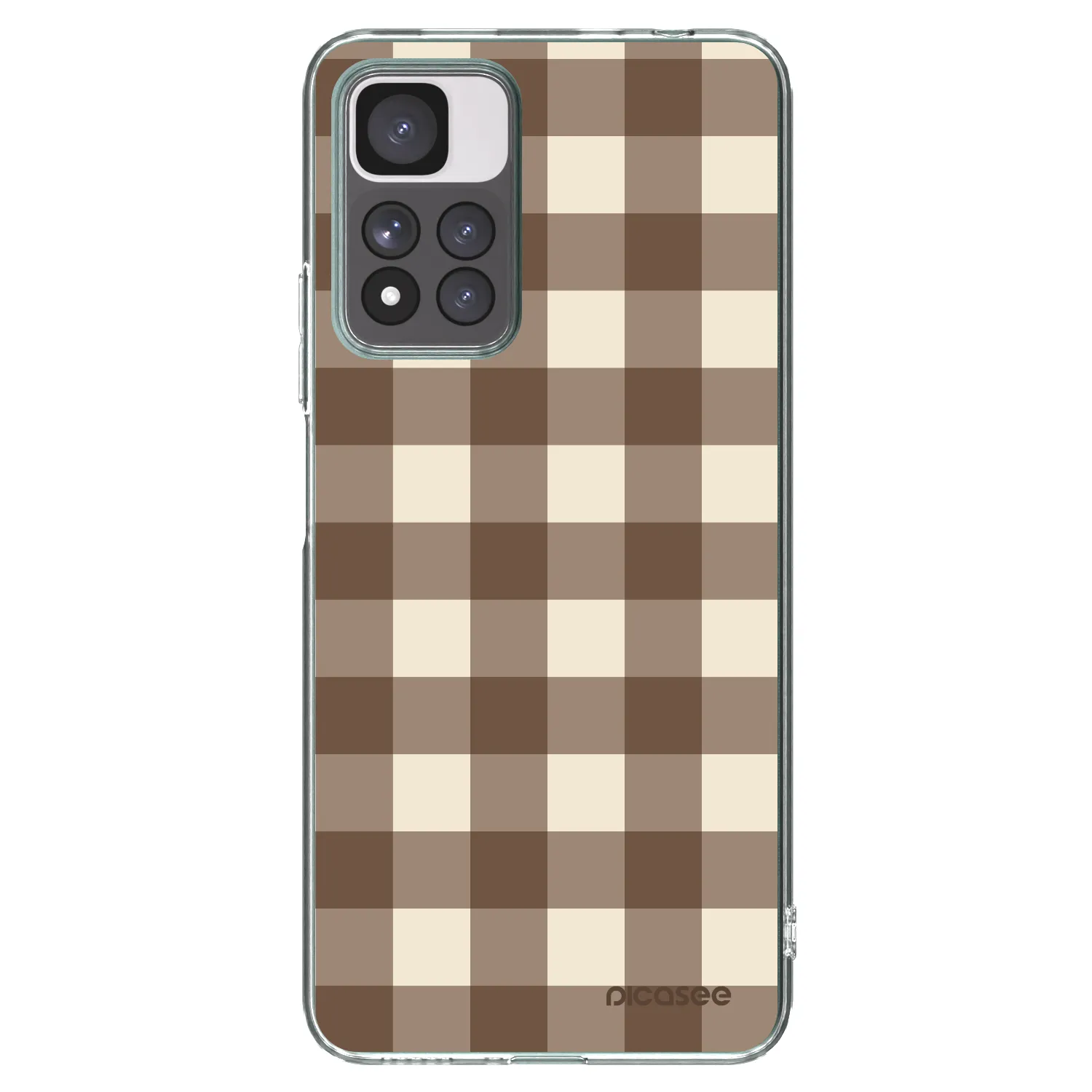Picasee silikónový prehľadný obal pre Xiaomi Redmi Note 11 Pro+ 5G - Brown grid