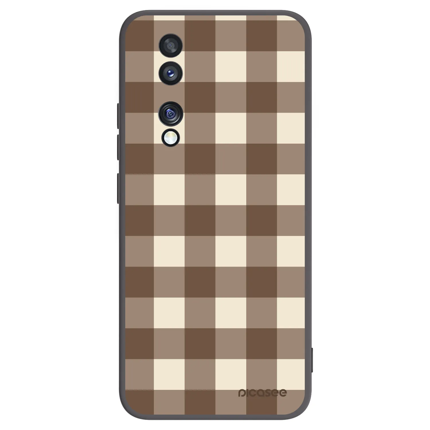Picasee silikónový čierny obal pre Honor 70 - Brown grid
