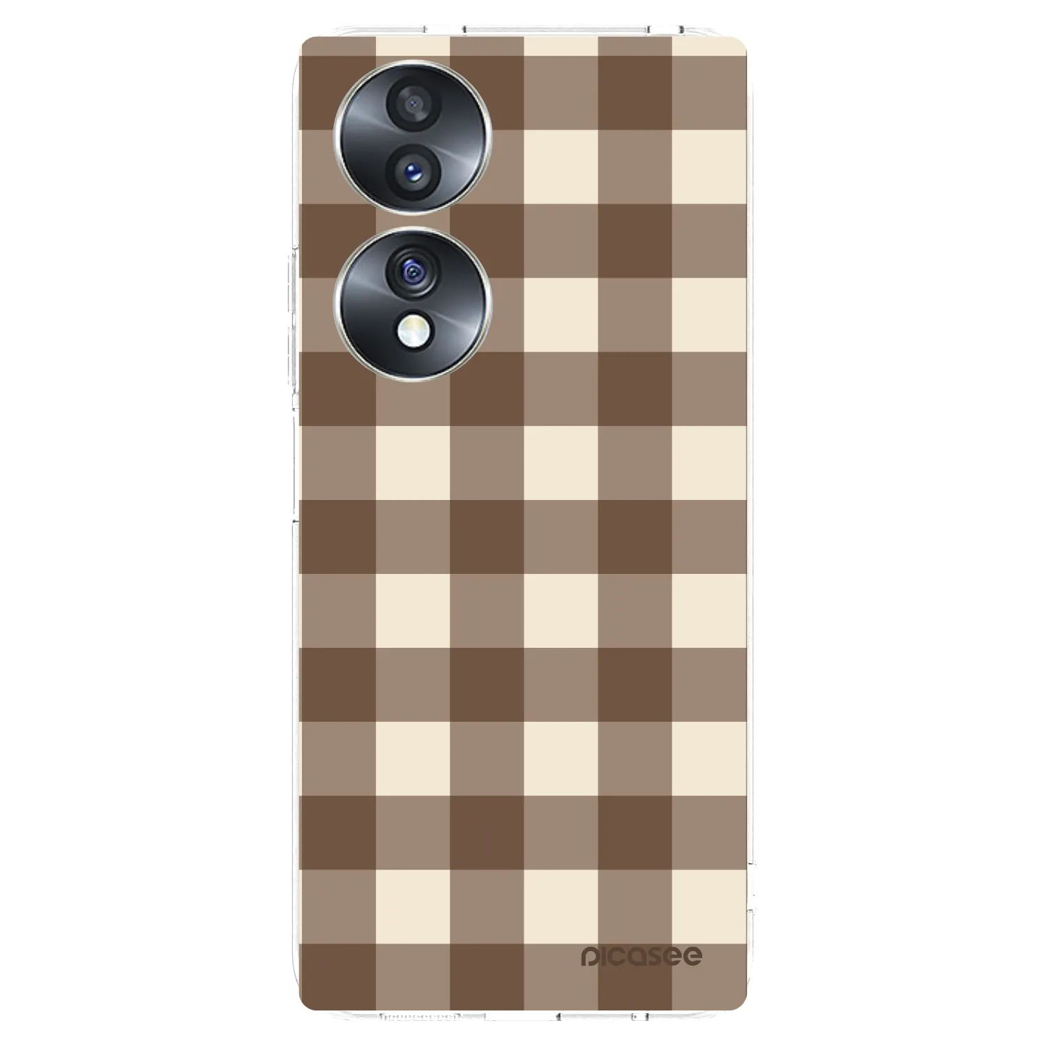 Picasee silikónový prehľadný obal pre Honor 70 - Brown grid