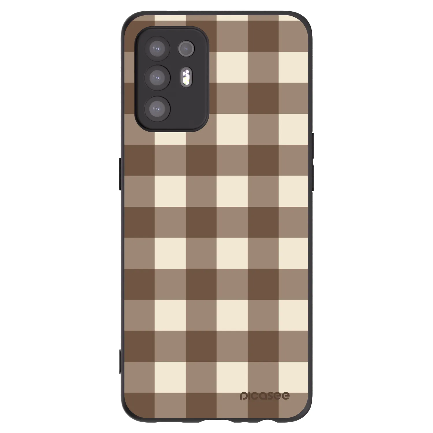 Picasee silikónový čierny obal pre OPPO A94 5G - Brown grid