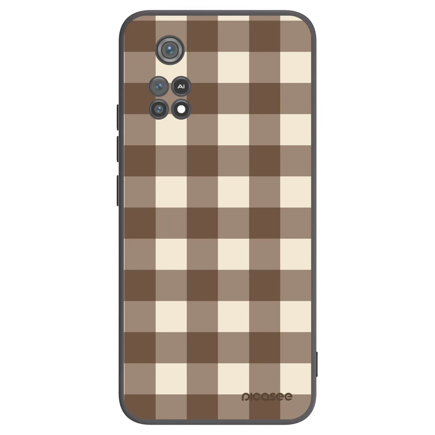 Picasee silikónový čierny obal pre Xiaomi Poco M4 Pro - Brown grid