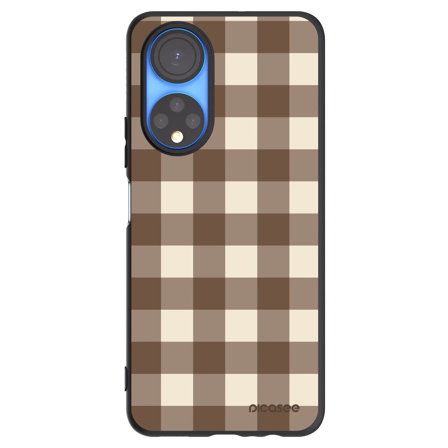 Picasee silikónový čierny obal pre Honor X7 - Brown grid