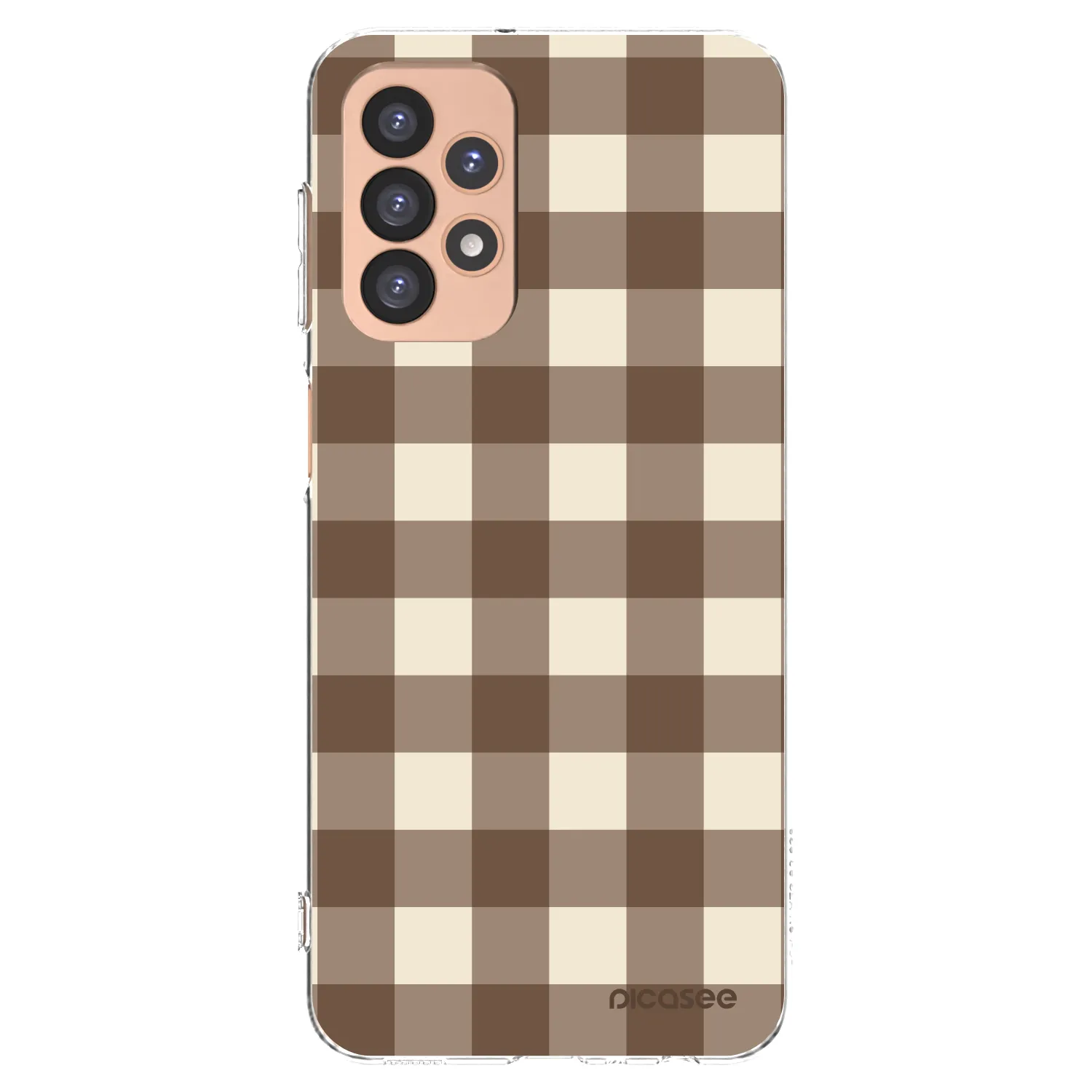 Picasee silikónový prehľadný obal pre Samsung Galaxy A23 A236B 5G - Brown grid