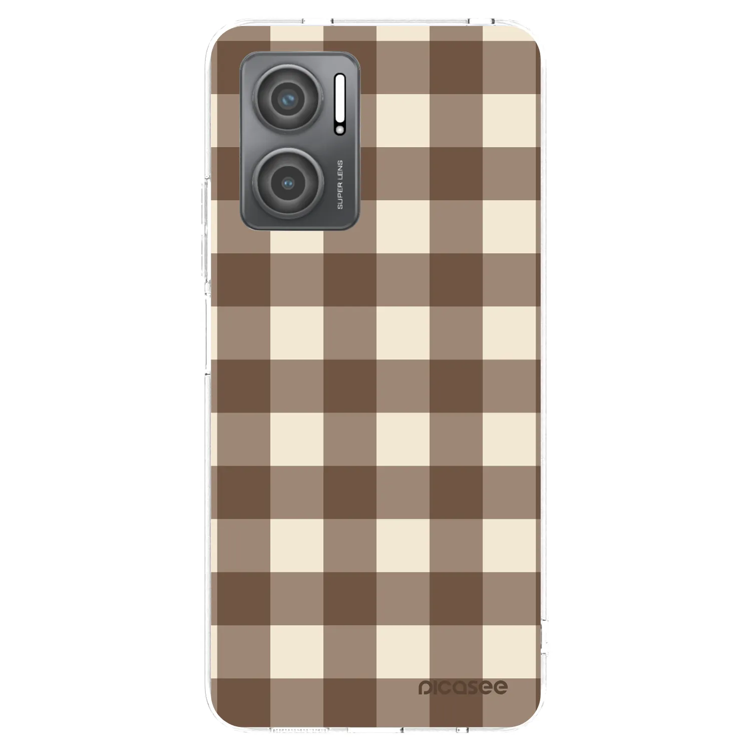 Picasee silikónový prehľadný obal pre Xiaomi Redmi 10 5G - Brown grid