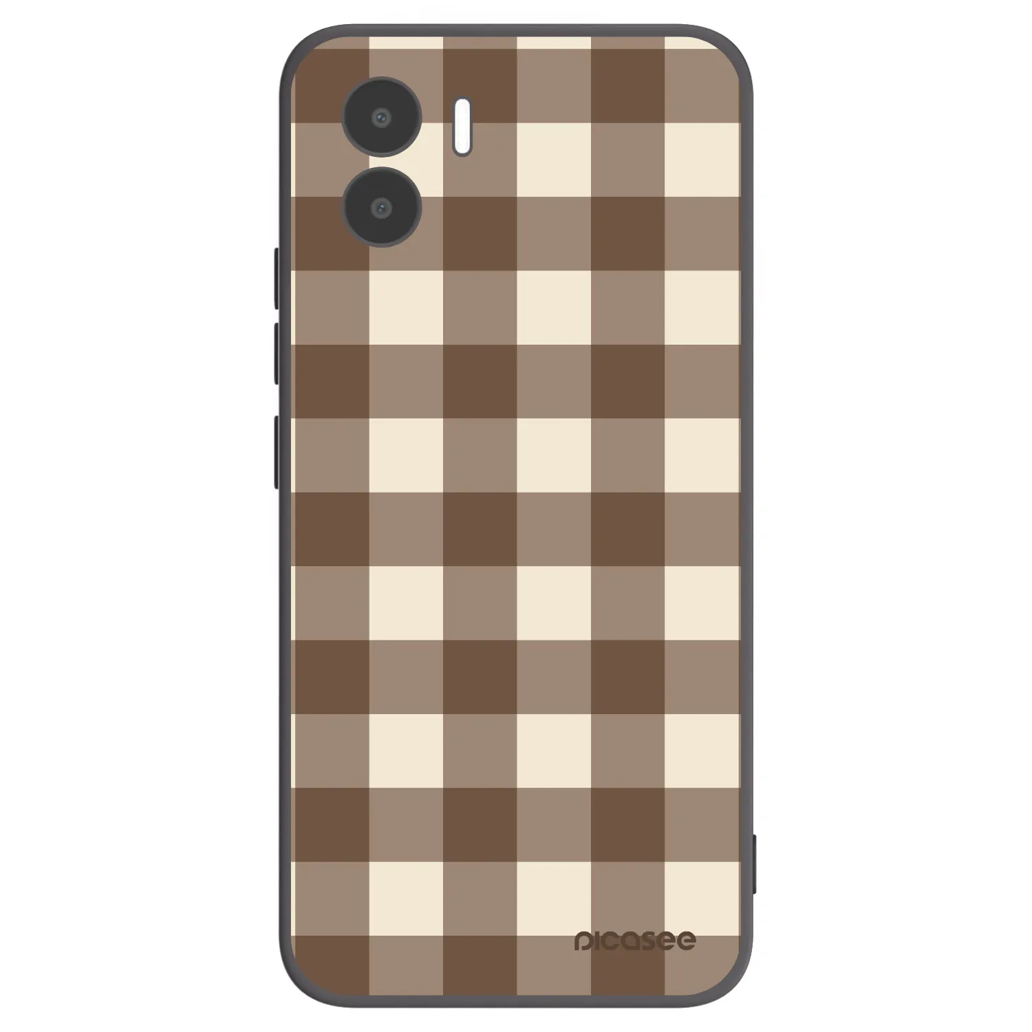 Picasee silikónový čierny obal pre Xiaomi Redmi A1 - Brown grid