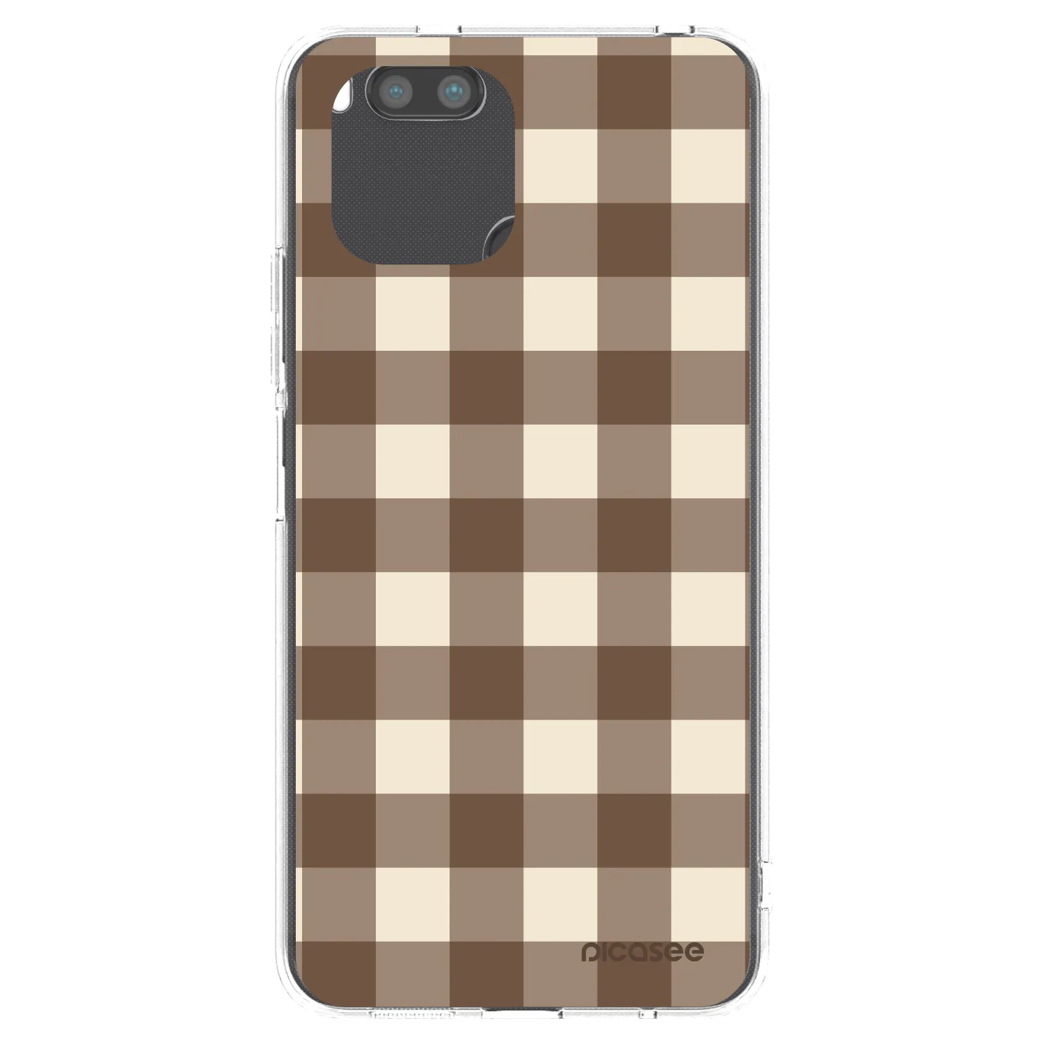 Picasee silikónový prehľadný obal pre Xiaomi Redmi A1 - Brown grid