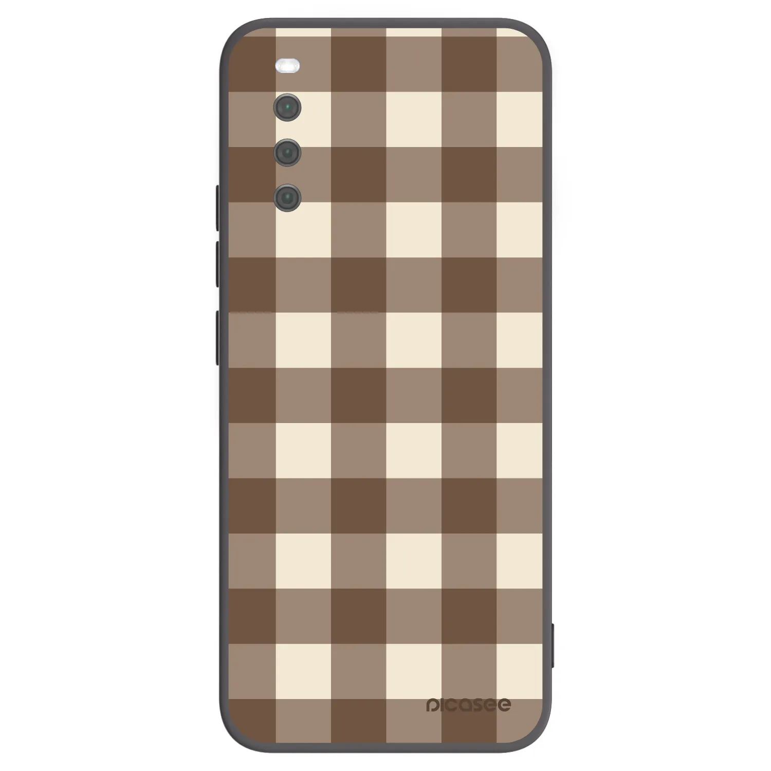 Picasee silikónový čierny obal pre Sony Xperia 10 III - Brown grid