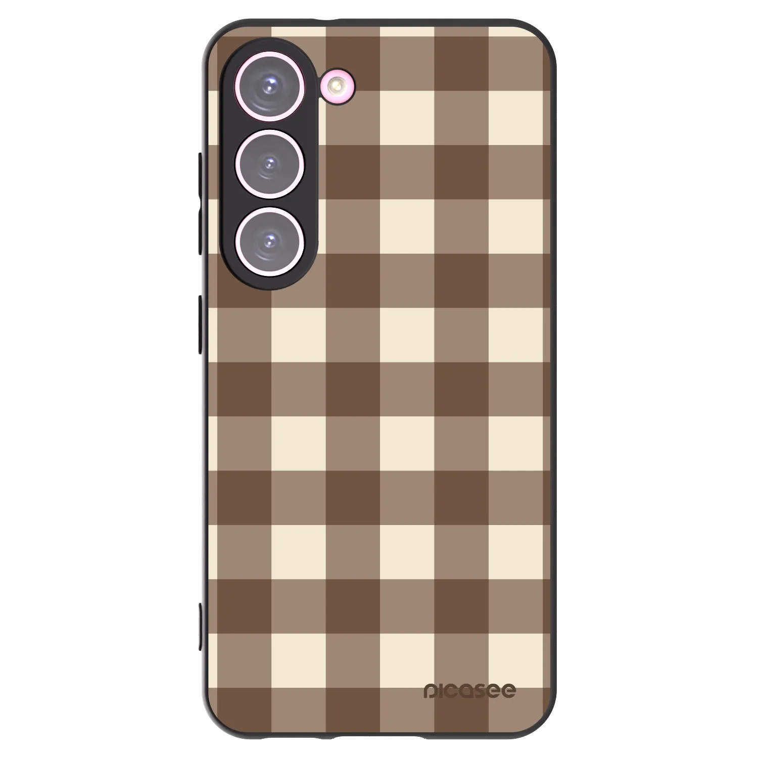 Picasee silikónový čierny obal pre Samsung Galaxy S23 5G - Brown grid