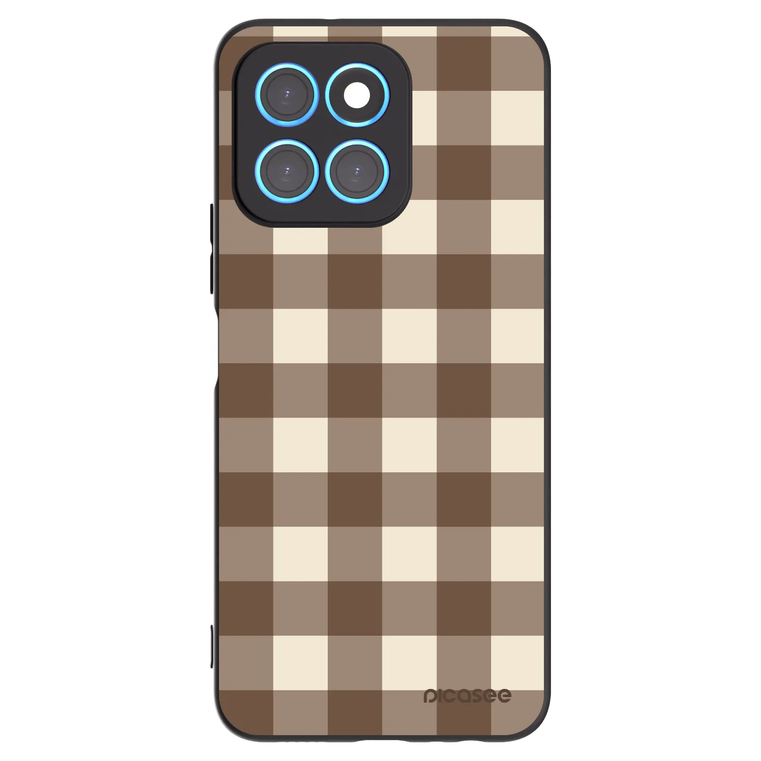 Picasee silikónový čierny obal pre Honor X8 5G - Brown grid