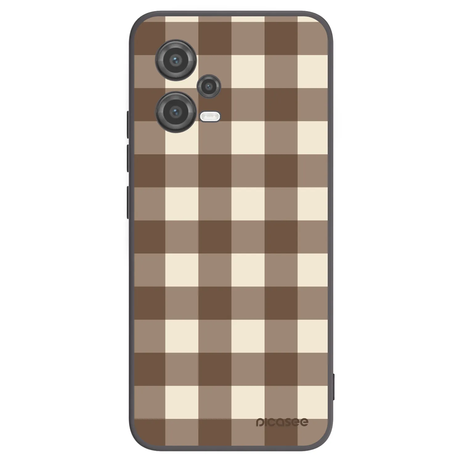 Picasee silikónový čierny obal pre Xiaomi Poco X5 - Brown grid