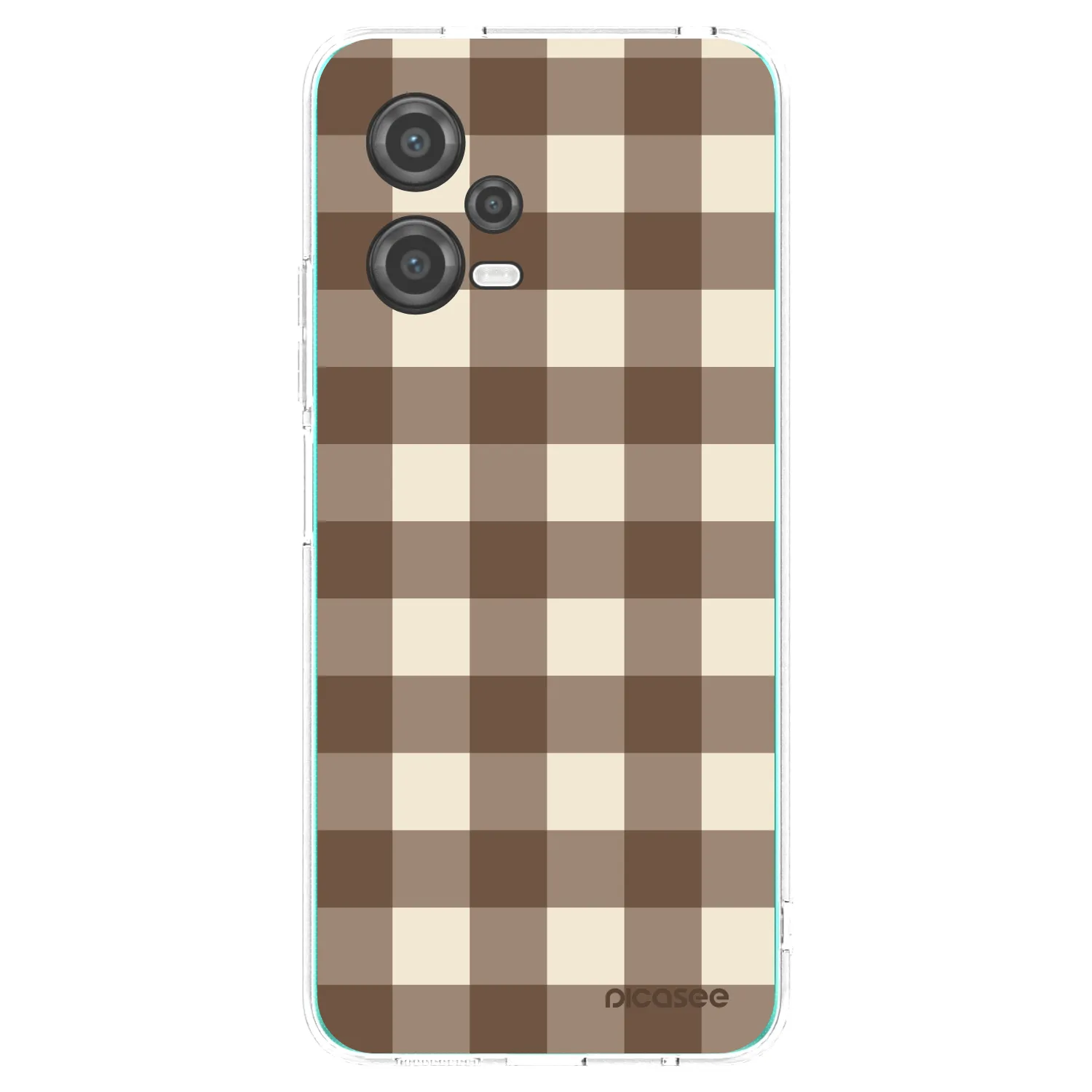 Picasee silikónový prehľadný obal pre Xiaomi Poco X5 - Brown grid