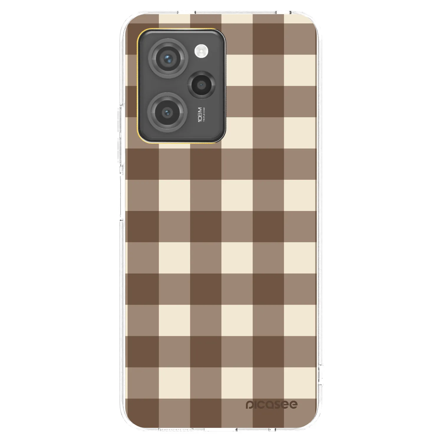 Picasee silikónový prehľadný obal pre Xiaomi Poco X5 Pro - Brown grid