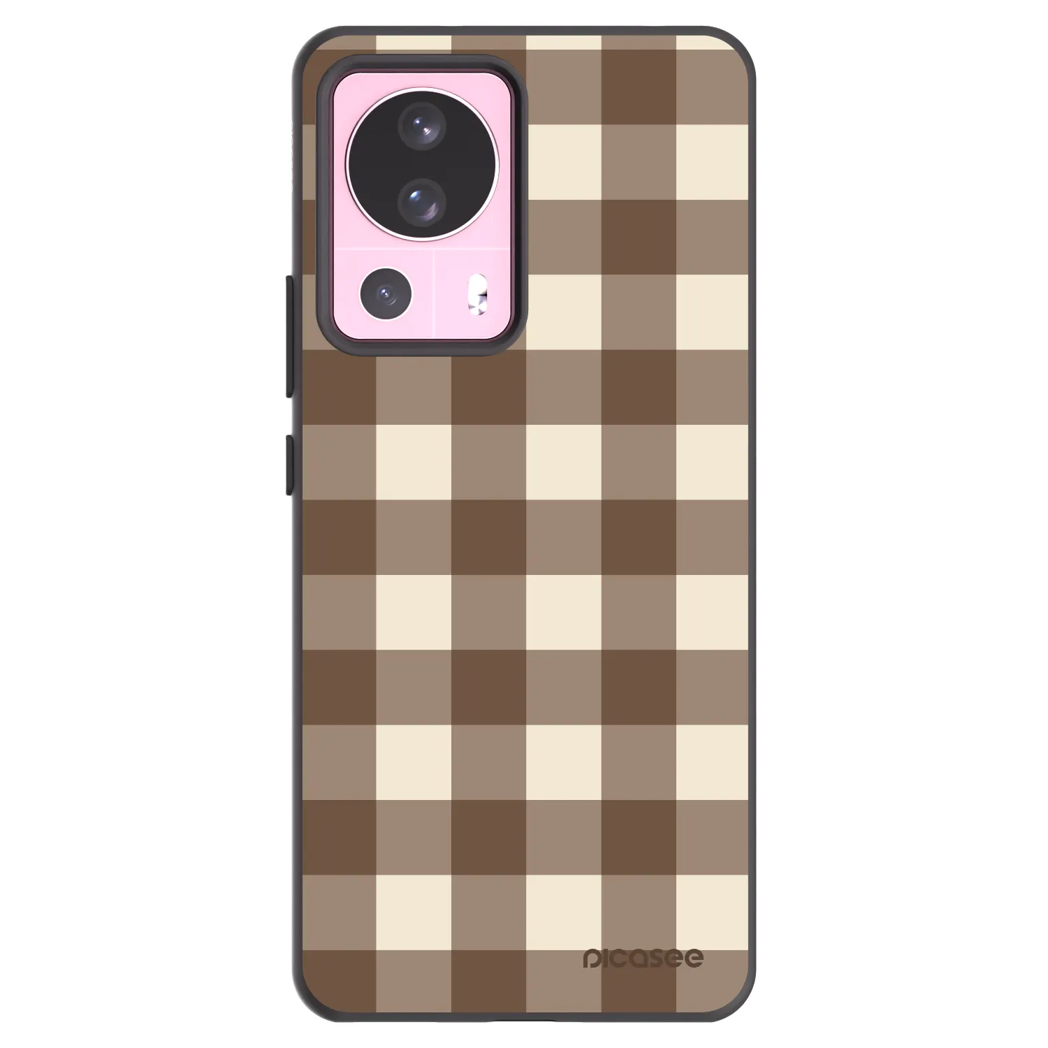 Picasee silikónový čierny obal pre Xiaomi 13 Lite - Brown grid
