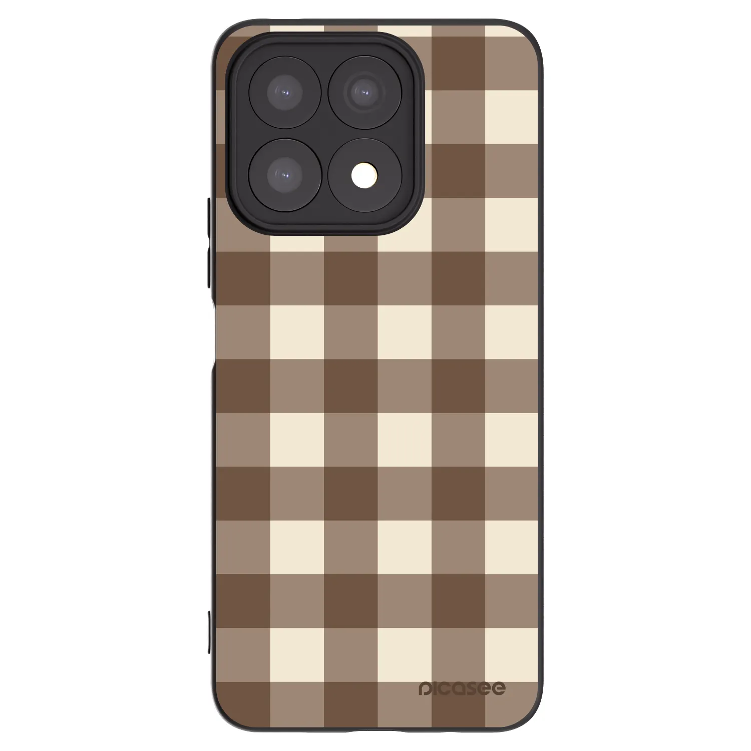 Picasee silikónový čierny obal pre Honor X8a - Brown grid