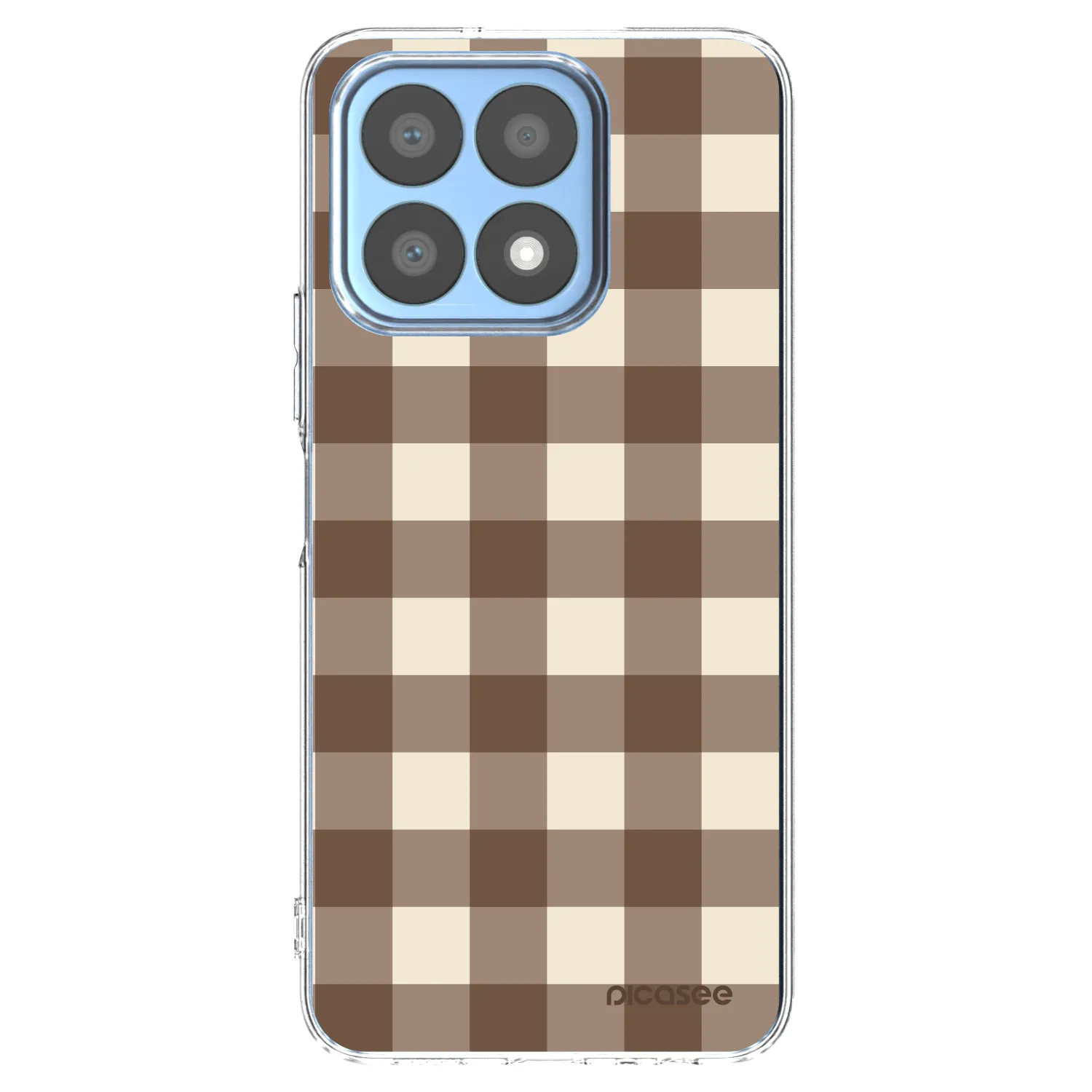 Picasee silikónový prehľadný obal pre Honor X8a - Brown grid