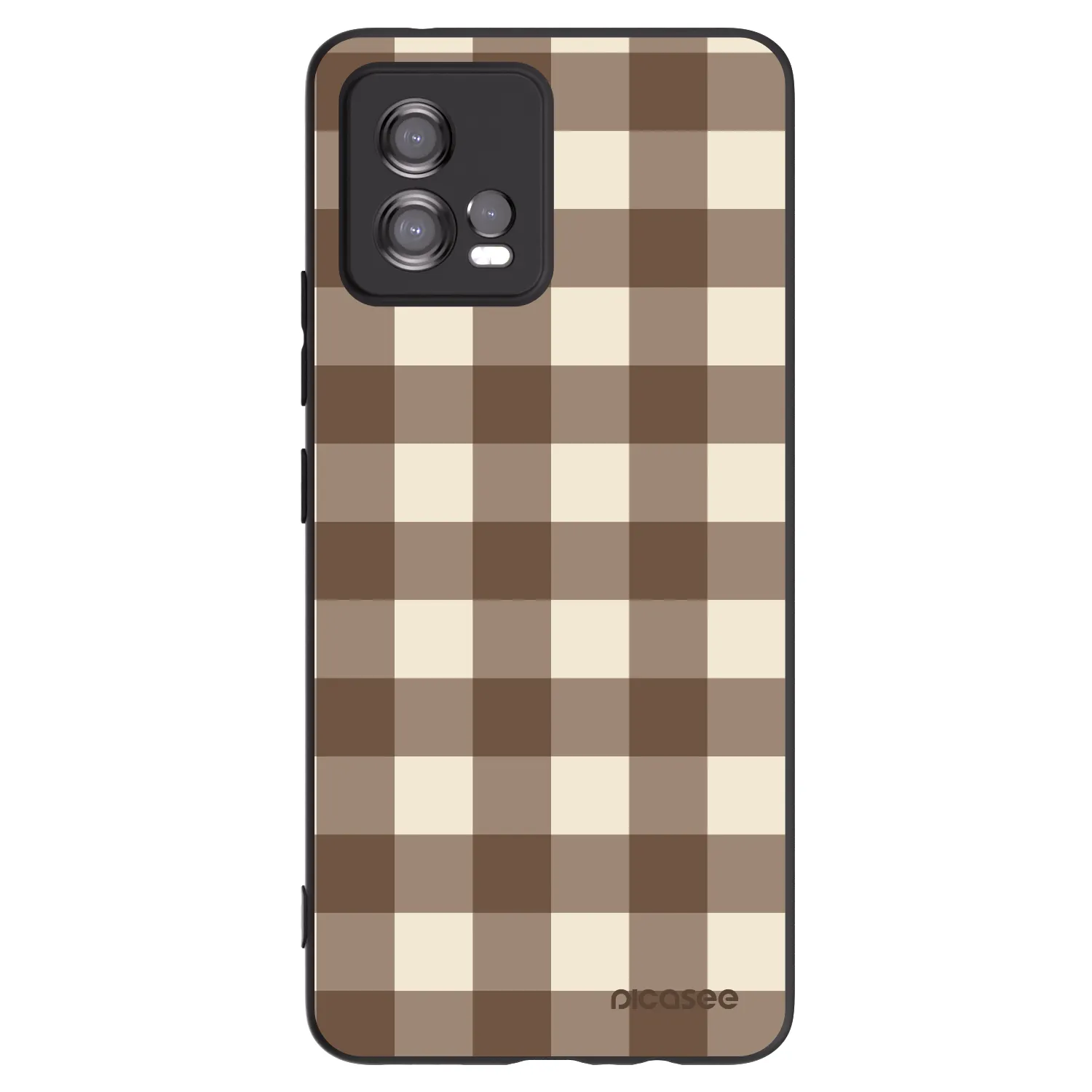 Picasee silikónový čierny obal pre Motorola Moto G72 - Brown grid