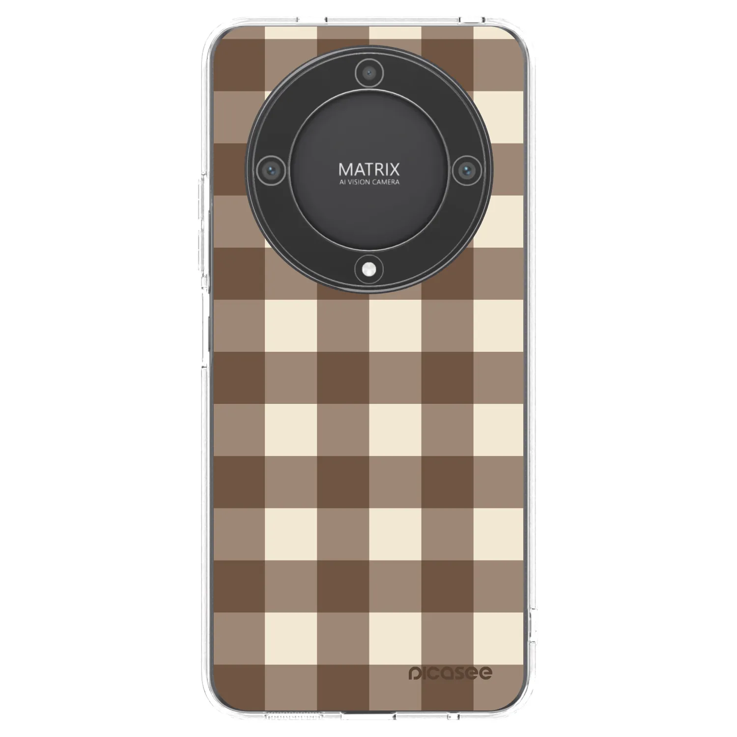 Picasee silikónový prehľadný obal pre Honor Magic5 Lite 5G - Brown grid