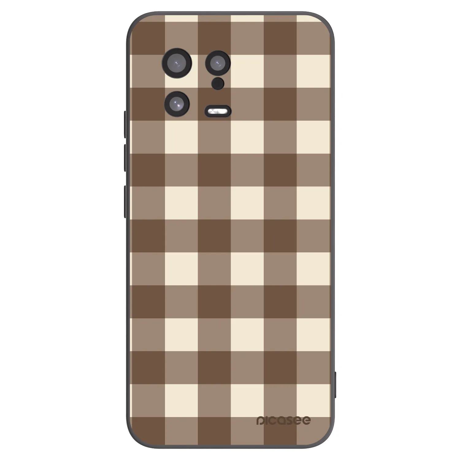 Picasee silikónový čierny obal pre Xiaomi 13 - Brown grid