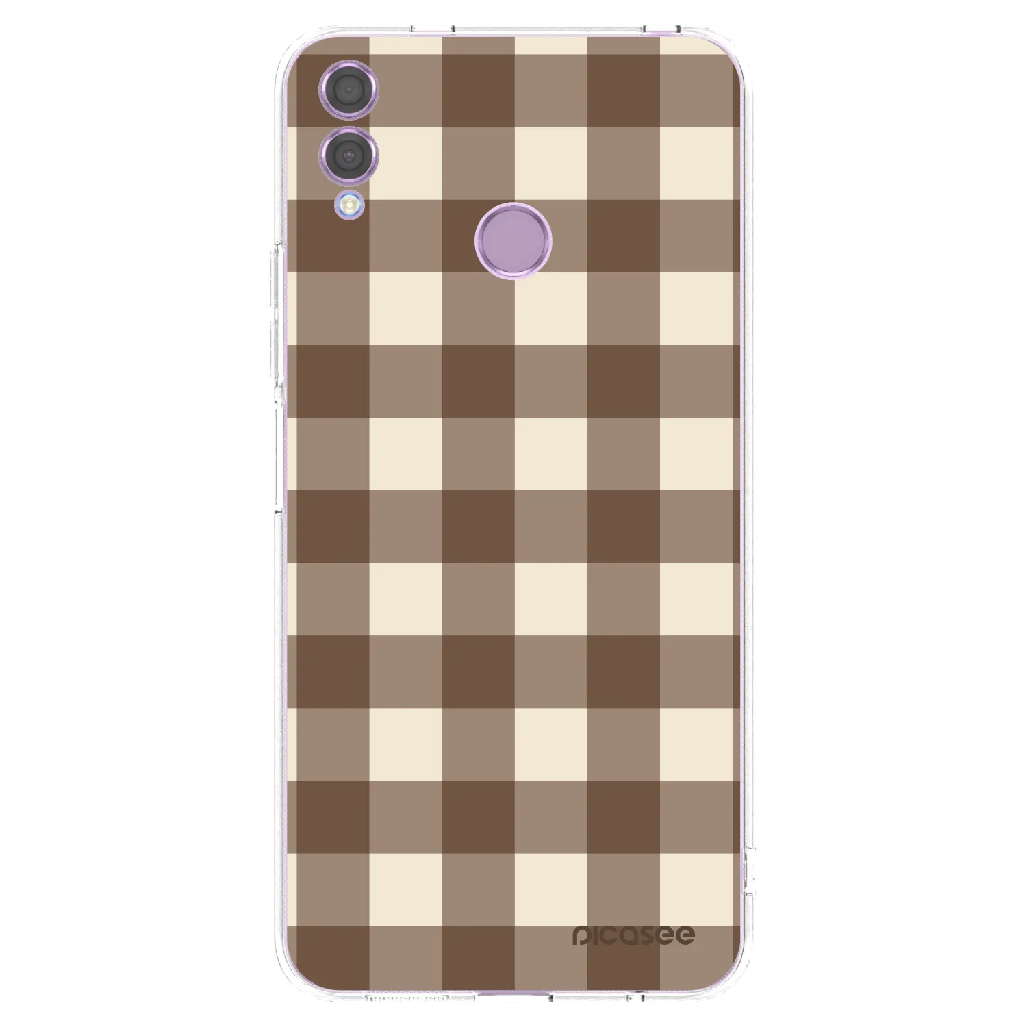 Picasee silikónový prehľadný obal pre Honor 8X - Brown grid