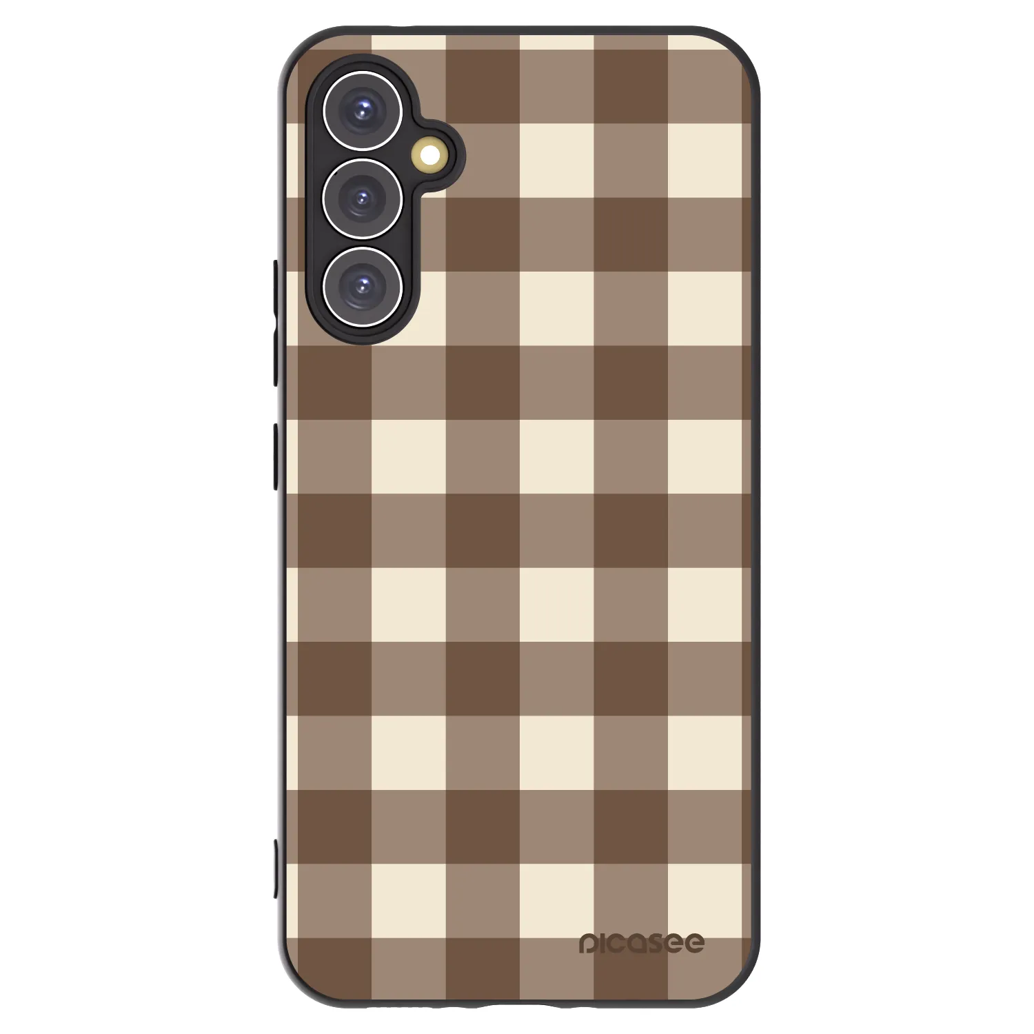 Picasee silikónový čierny obal pre Samsung Galaxy A34 5G A346B - Brown grid