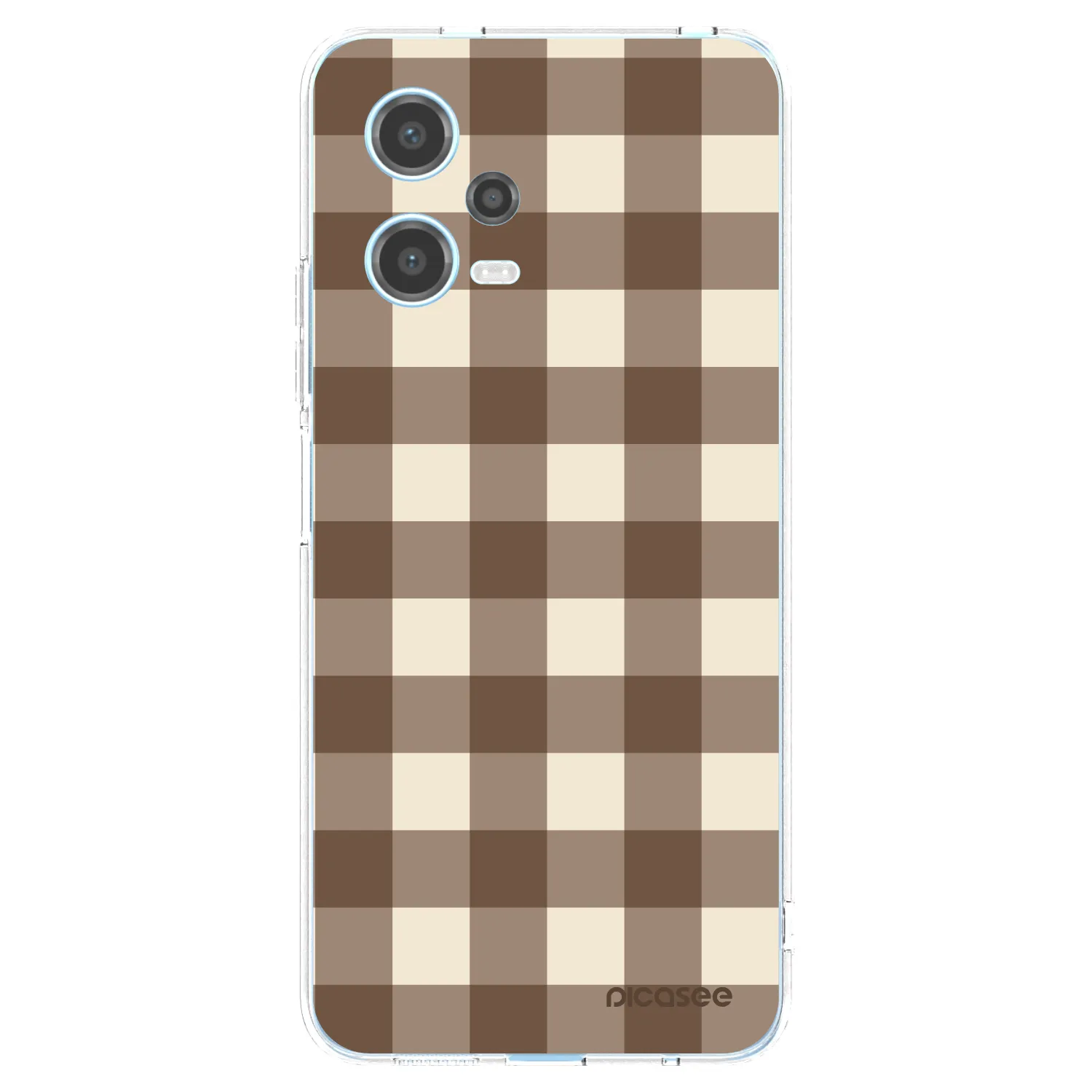 Picasee silikónový prehľadný obal pre Xiaomi Redmi Note 12 5G - Brown grid