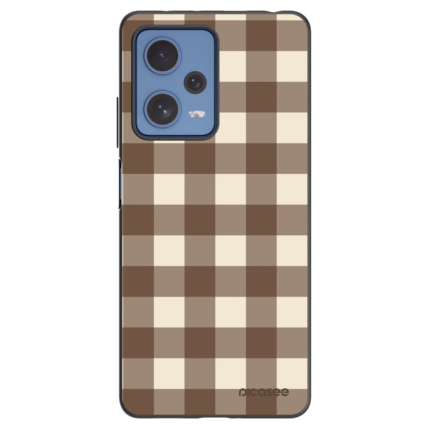 Picasee silikónový čierny obal pre Xiaomi Redmi Note 12 Pro 5G - Brown grid