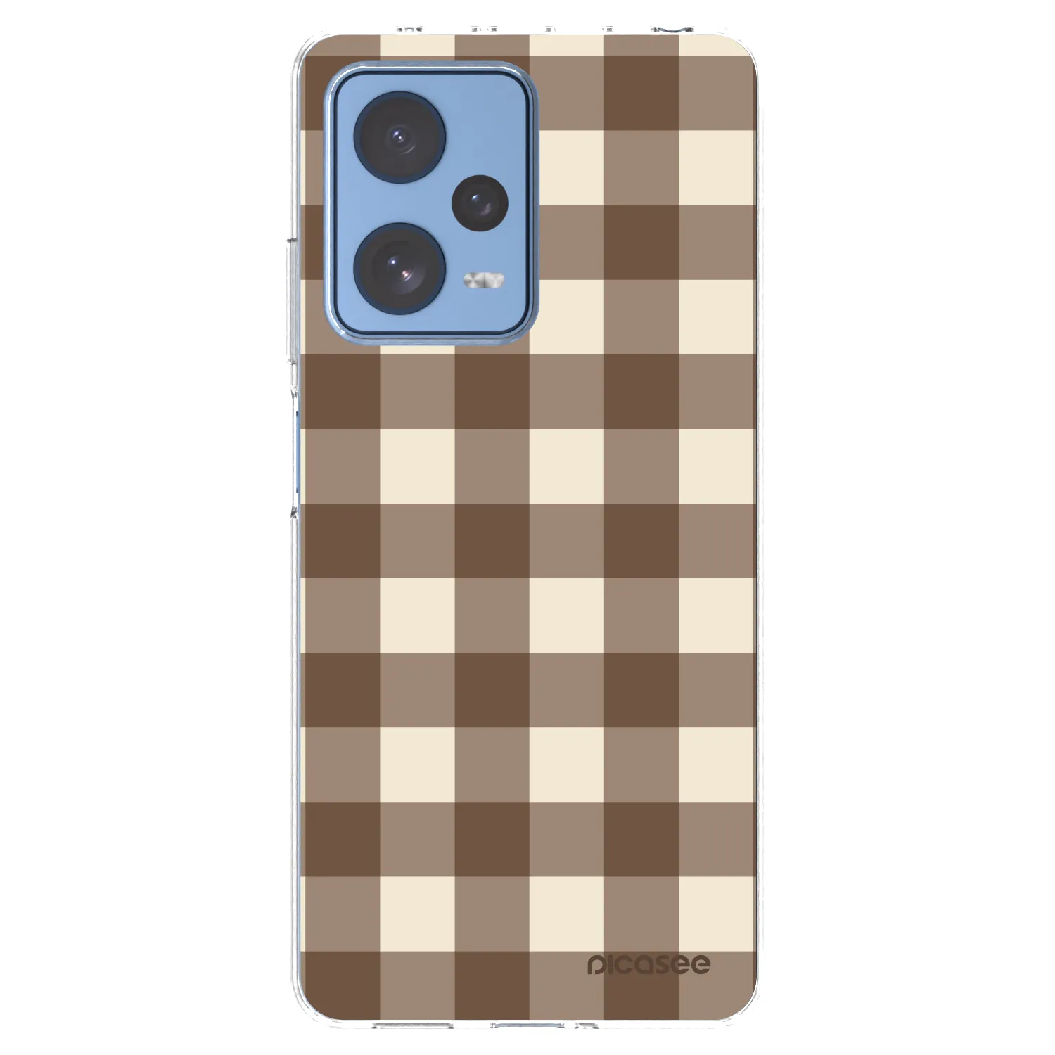 Picasee silikónový prehľadný obal pre Xiaomi Redmi Note 12 Pro 5G - Brown grid