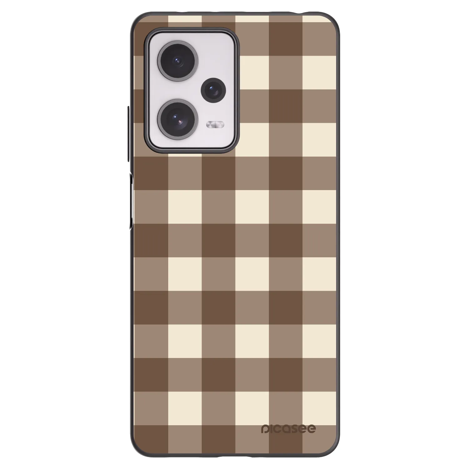 Picasee silikónový čierny obal pre Xiaomi Redmi Note 12 Pro+ 5G - Brown grid
