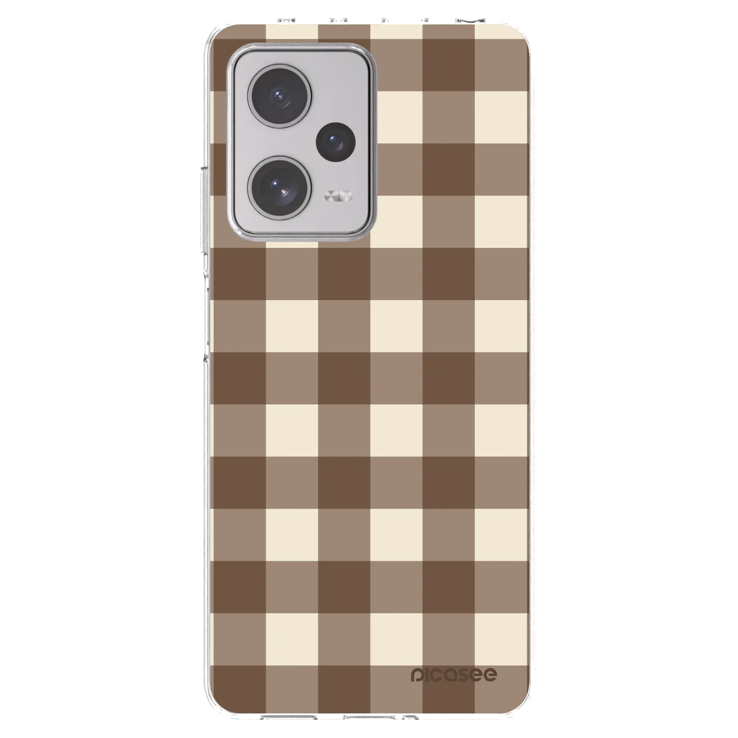Picasee silikónový prehľadný obal pre Xiaomi Redmi Note 12 Pro+ 5G - Brown grid