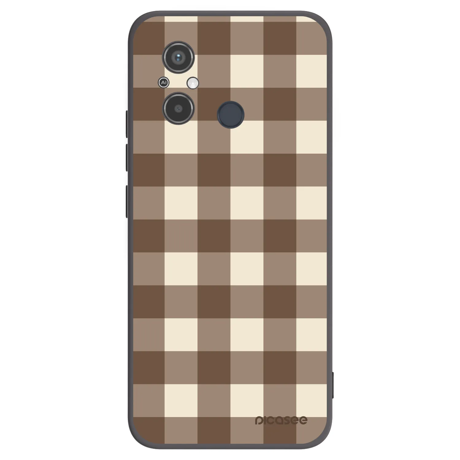 Picasee silikónový čierny obal pre Xiaomi Redmi 12C - Brown grid