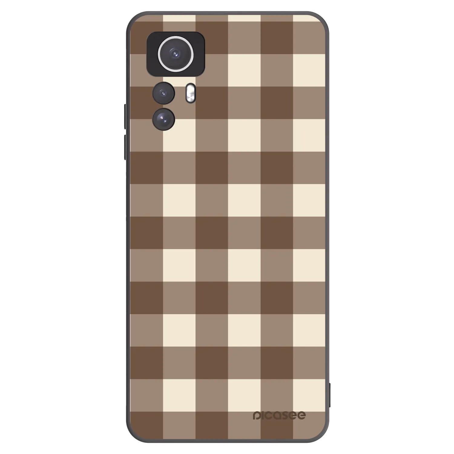 Picasee silikónový čierny obal pre Xiaomi Redmi Note 12S - Brown grid
