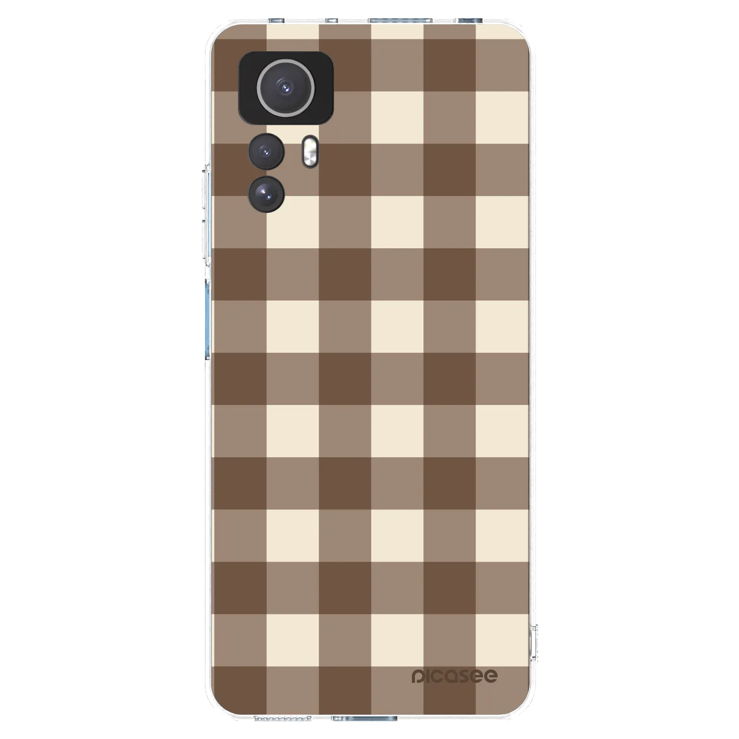 Picasee silikónový prehľadný obal pre Xiaomi Redmi Note 12S - Brown grid