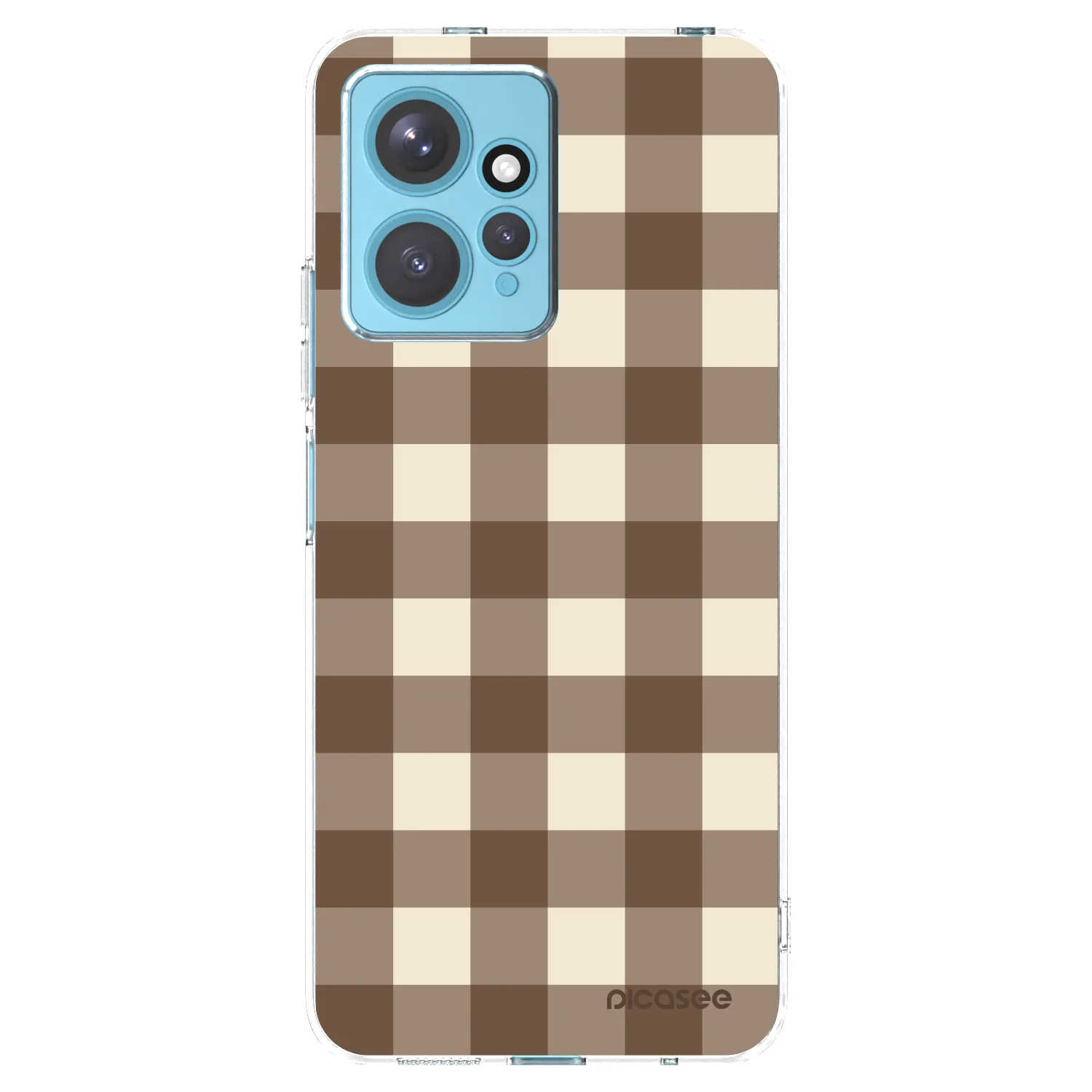 Picasee silikónový prehľadný obal pre Xiaomi Redmi Note 12 4G - Brown grid