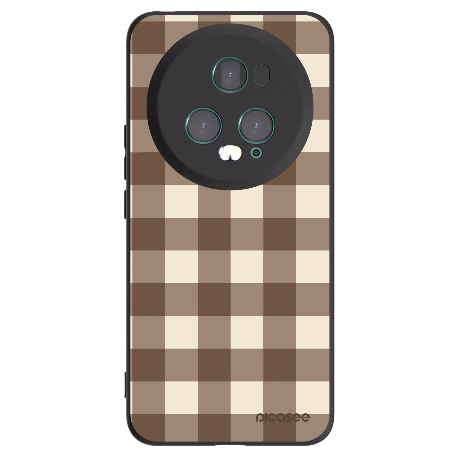 Picasee silikónový čierny obal pre Honor Magic5 Pro - Brown grid