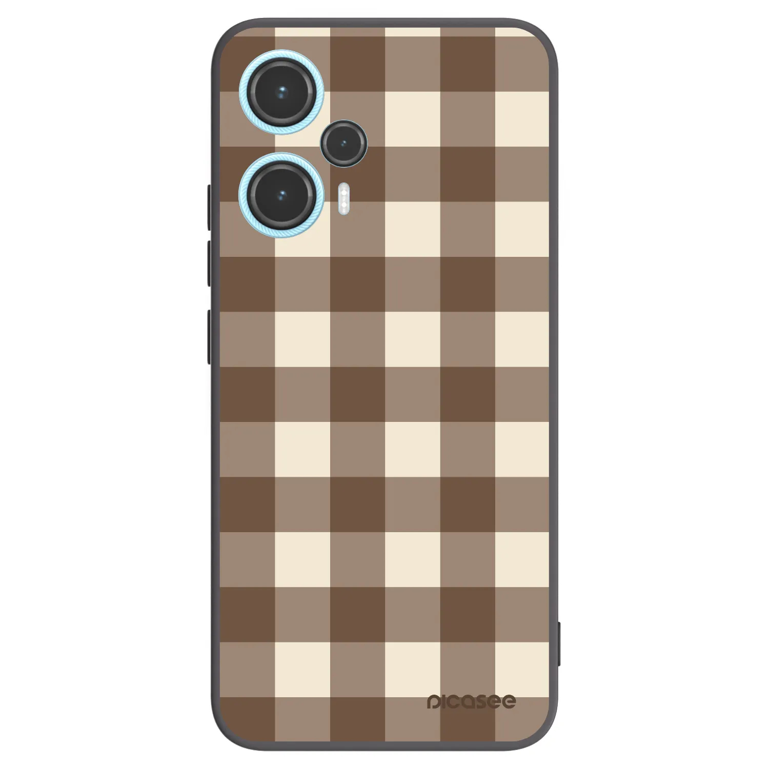 Picasee silikónový čierny obal pre Xiaomi Poco F5 - Brown grid