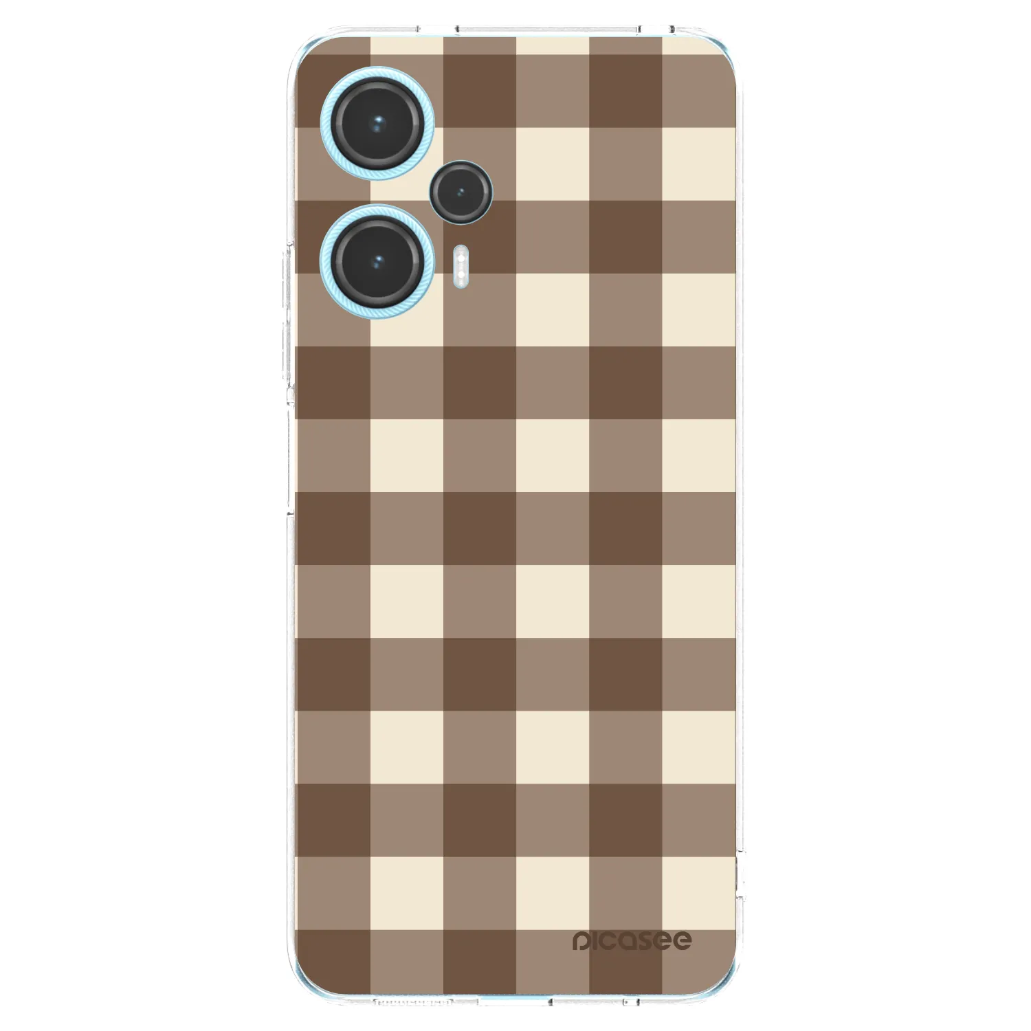 Picasee silikónový prehľadný obal pre Xiaomi Poco F5 - Brown grid