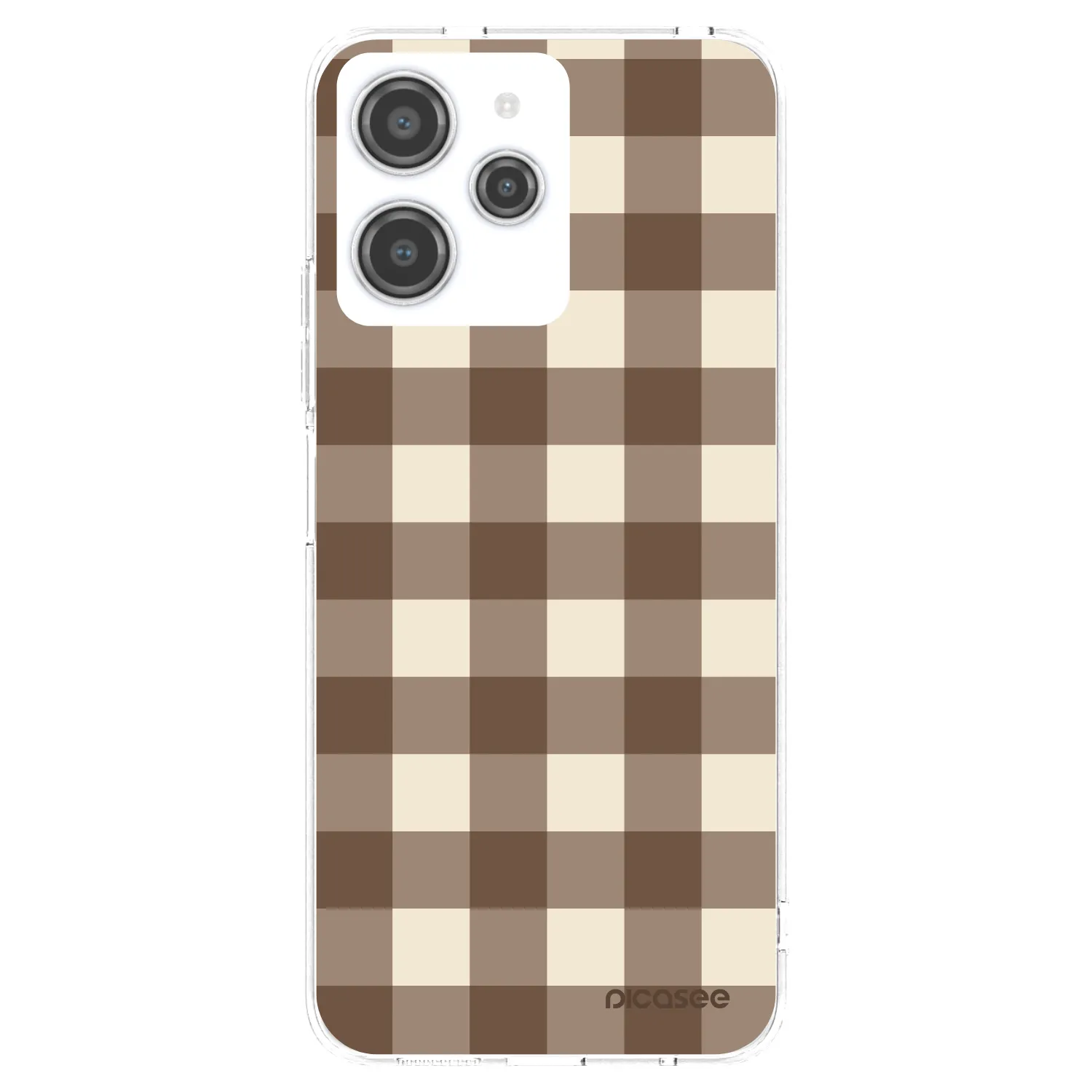 Picasee silikónový prehľadný obal pre Xiaomi Redmi 12 4G - Brown grid
