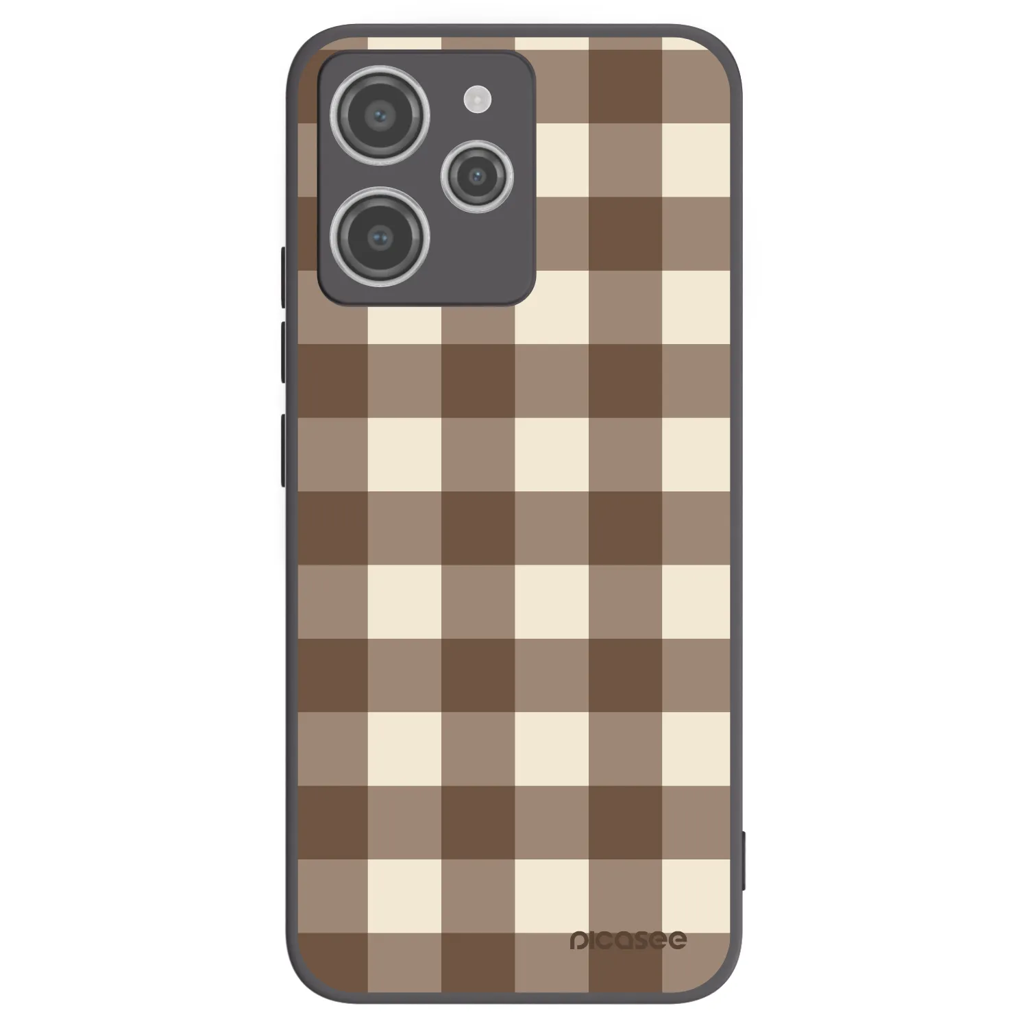 Picasee silikónový čierny obal pre Xiaomi Redmi 12 4G - Brown grid