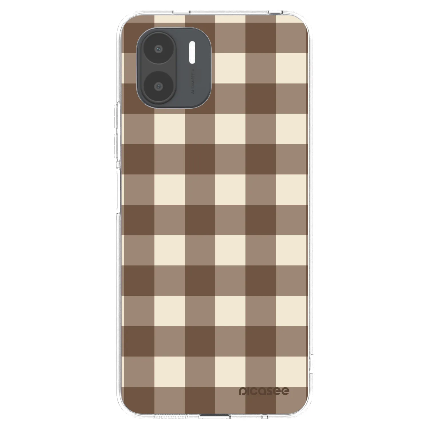 Picasee silikónový prehľadný obal pre Xiaomi Redmi A2 - Brown grid