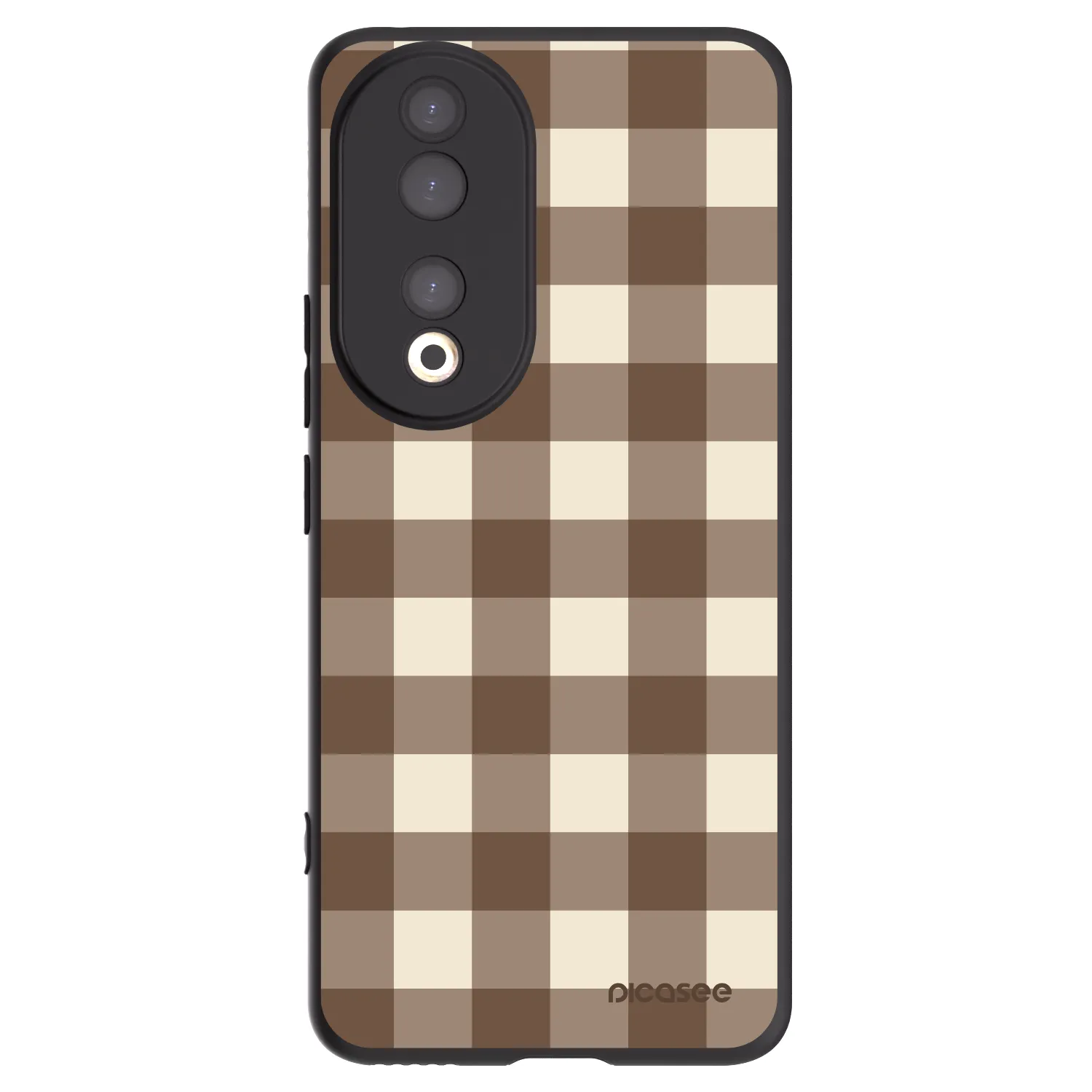 Picasee silikónový čierny obal pre Honor 90 5G - Brown grid