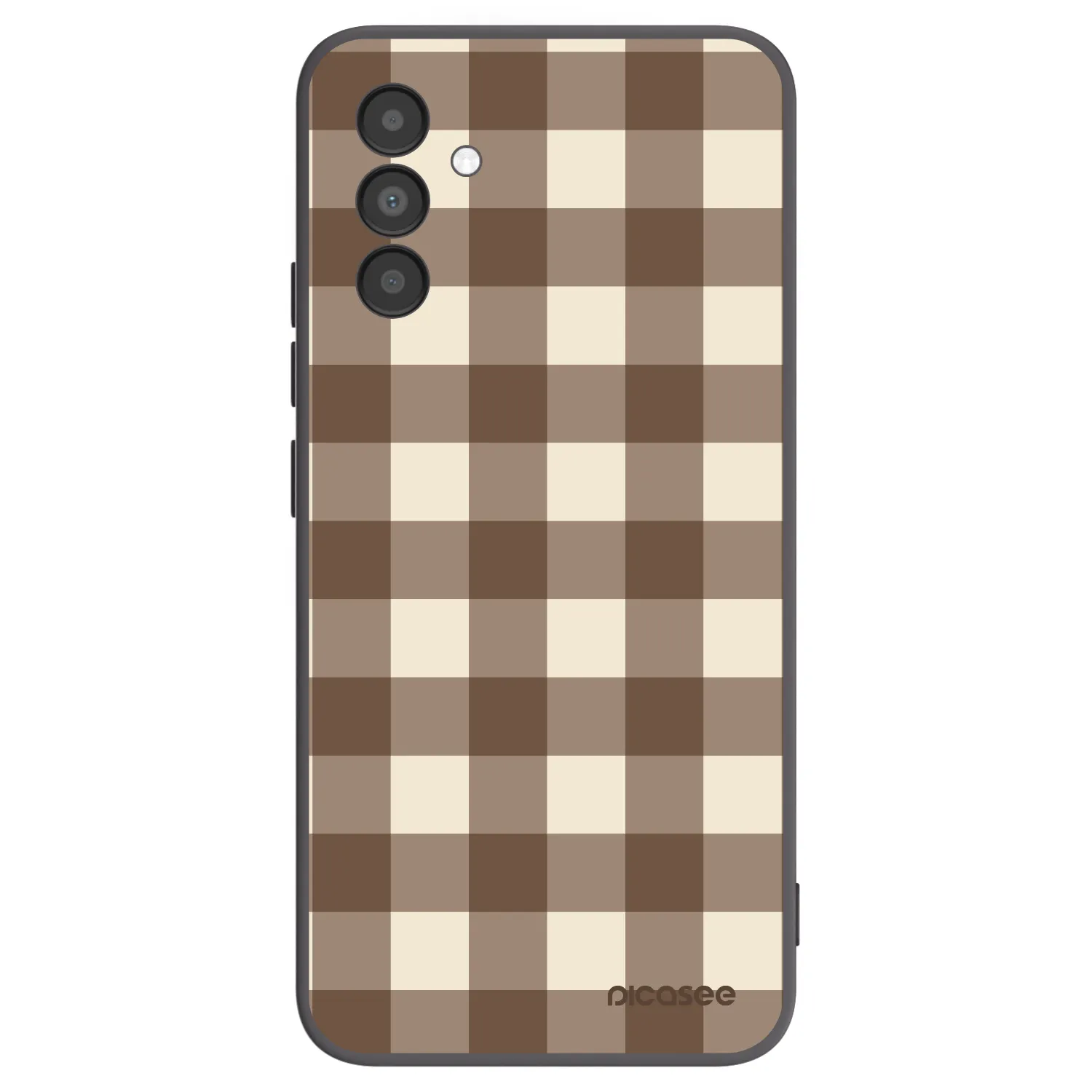 Picasee silikónový čierny obal pre Samsung Galaxy A04s A047F - Brown grid