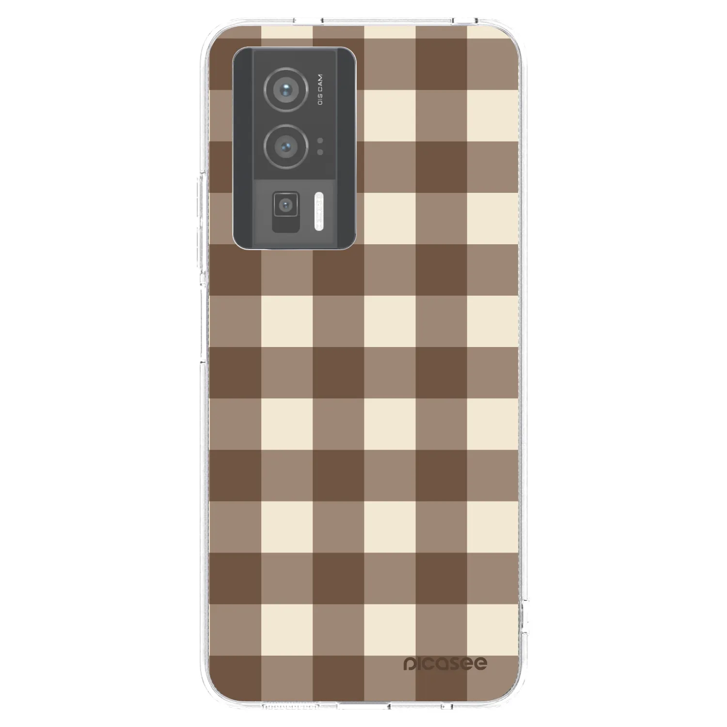Picasee silikónový prehľadný obal pre Xiaomi Poco F5 Pro 5G - Brown grid